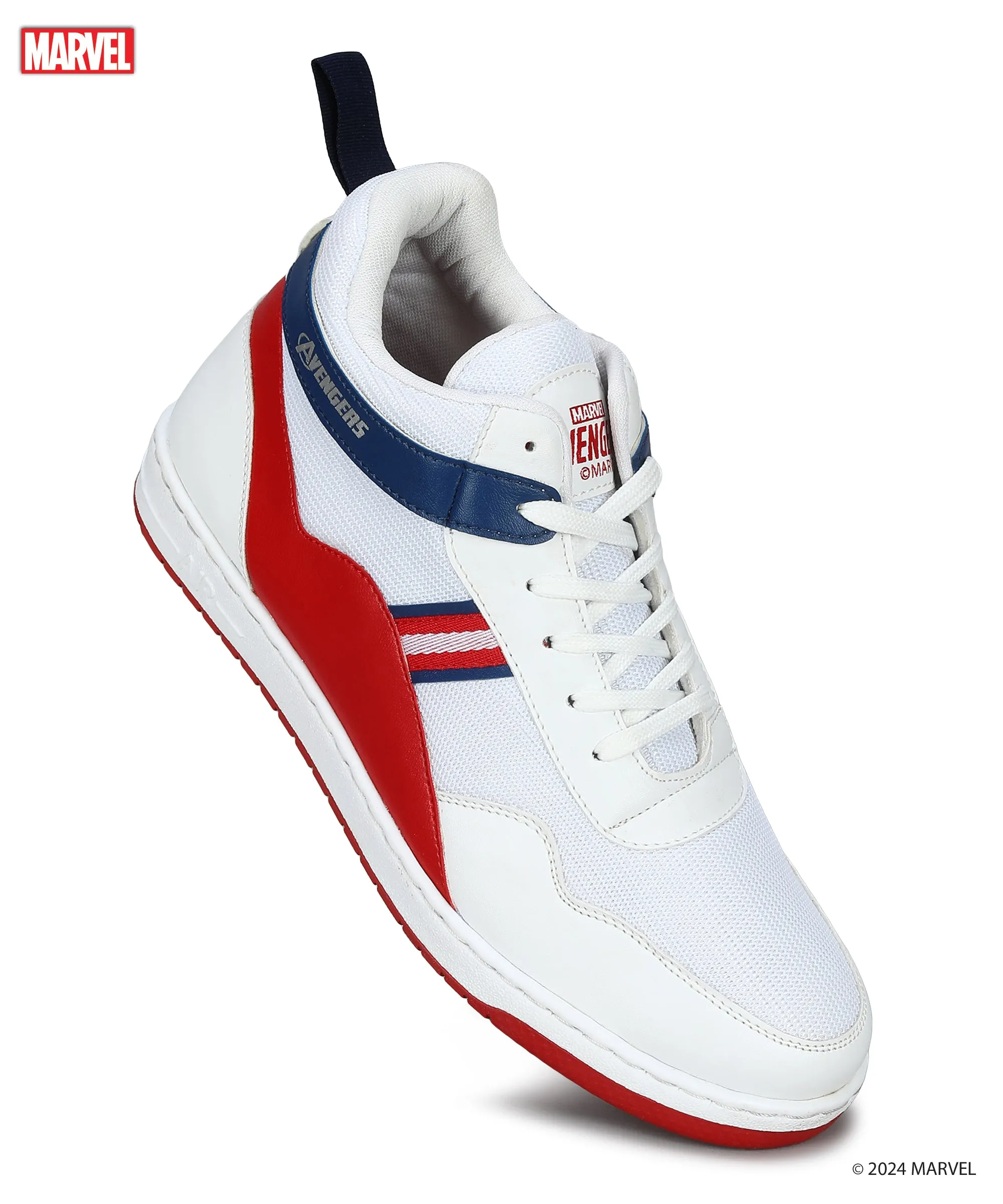 Marvel Men's White Casual Sneakers | Cushioned & Lace up Outdoor Style