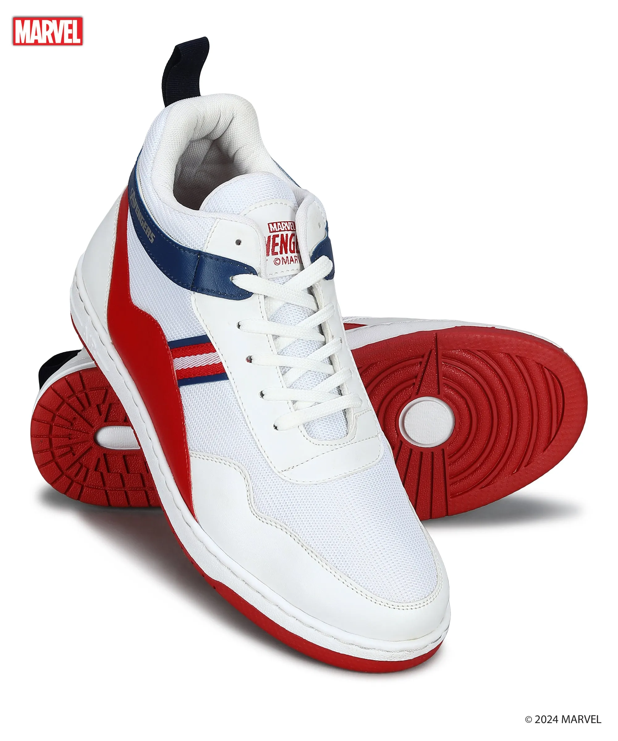 Marvel Men's White Casual Sneakers | Cushioned & Lace up Outdoor Style