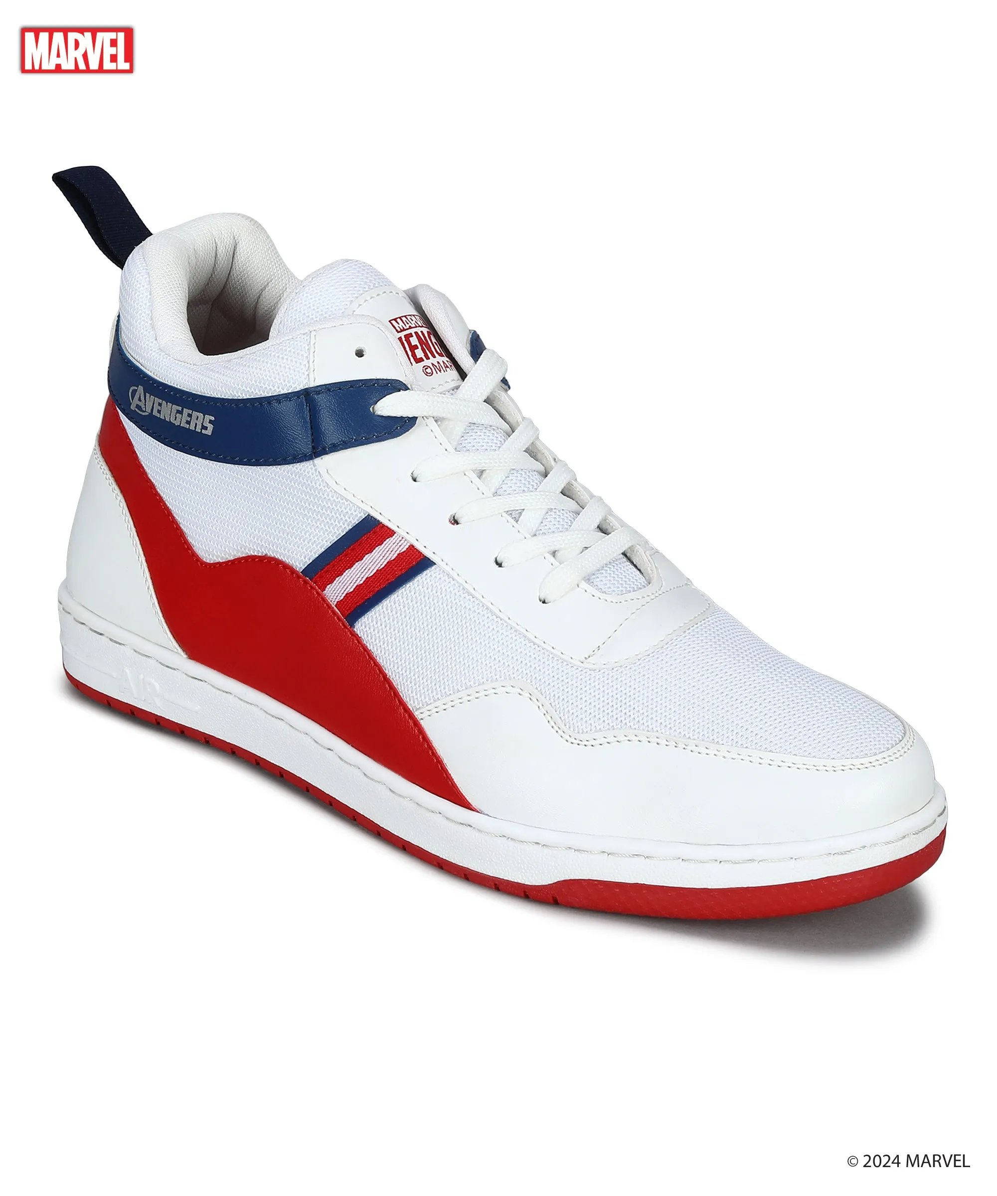 Marvel Men's White Casual Sneakers | Cushioned & Lace up Outdoor Style