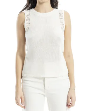 Max Studio Sleeveless Sweater Linen-Blend Top