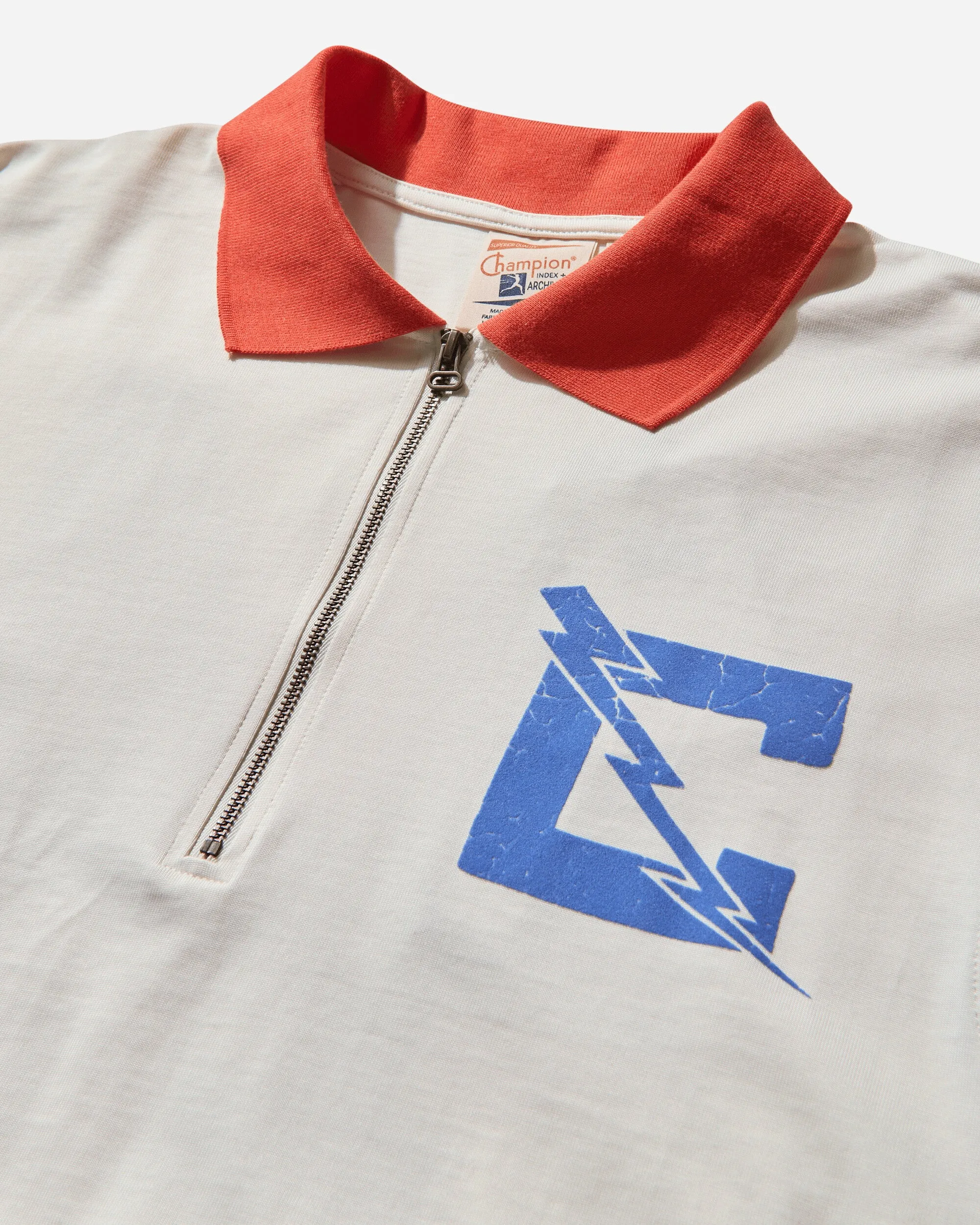 Men's 50's Pool Boy Zip Shirt Pearl
