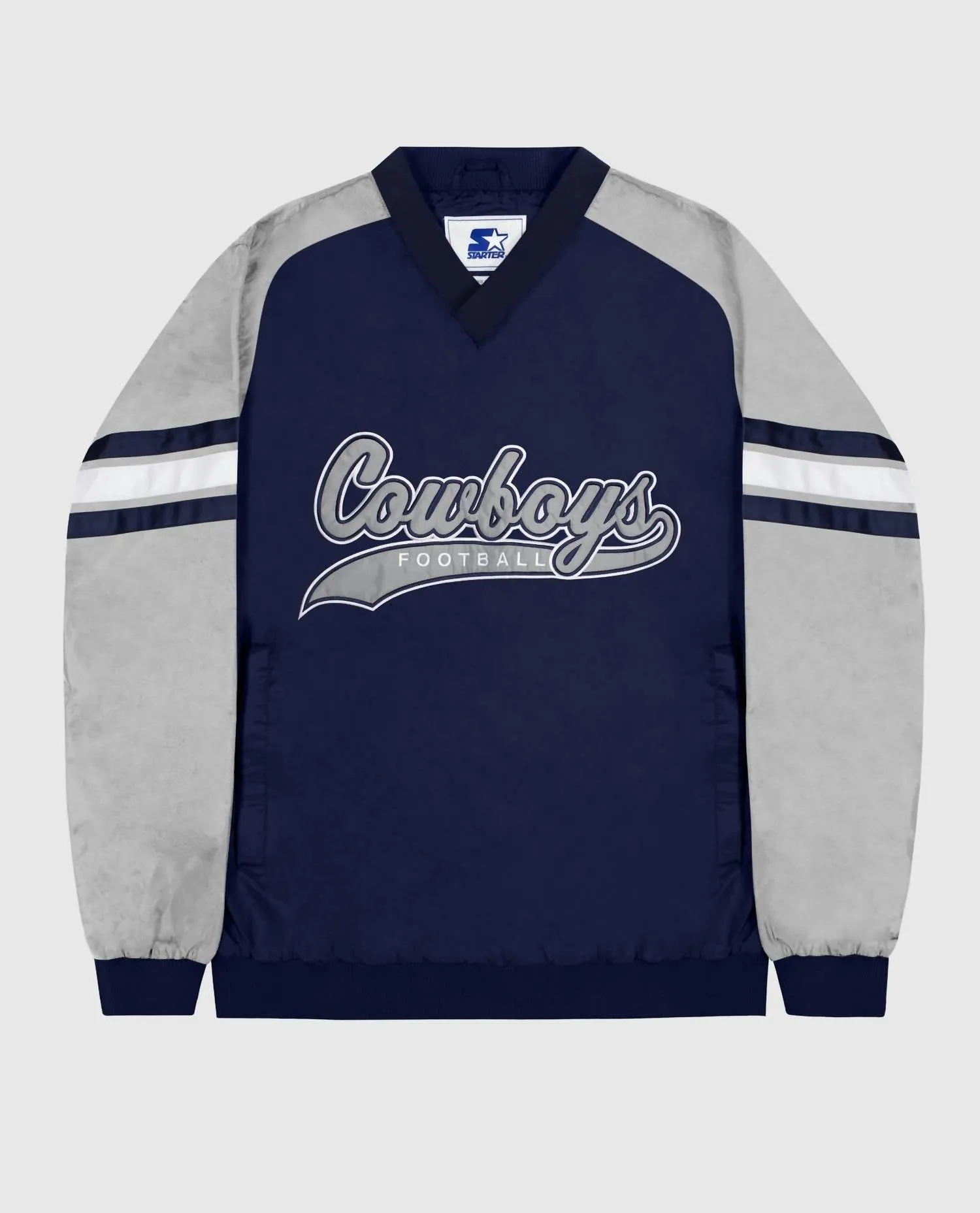Men's Dallas Cowboys Nylon Pullover Starter Windbreaker Jacket In Navy