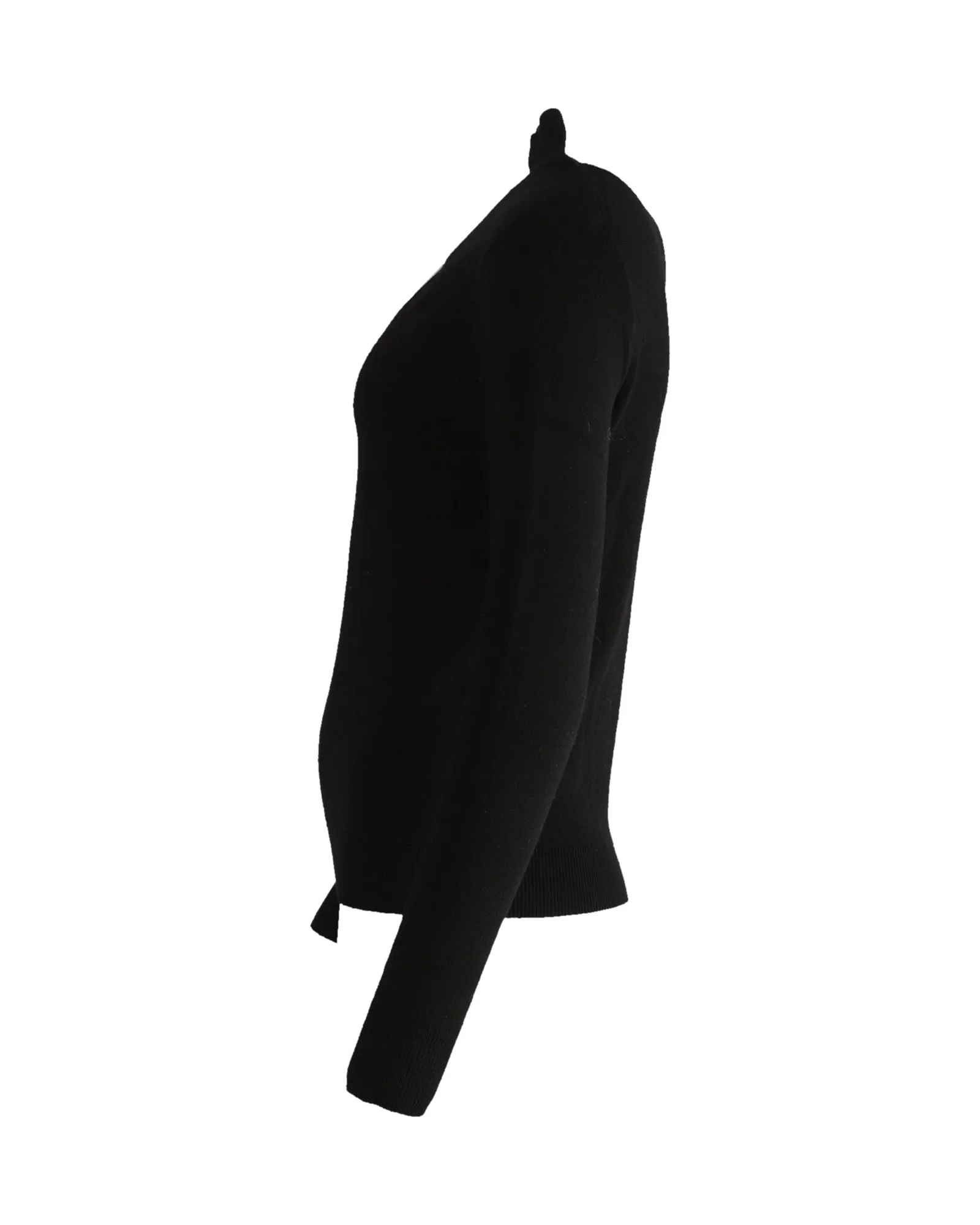 Michael Kors Cutout Long Sleeve Top in Black Wool