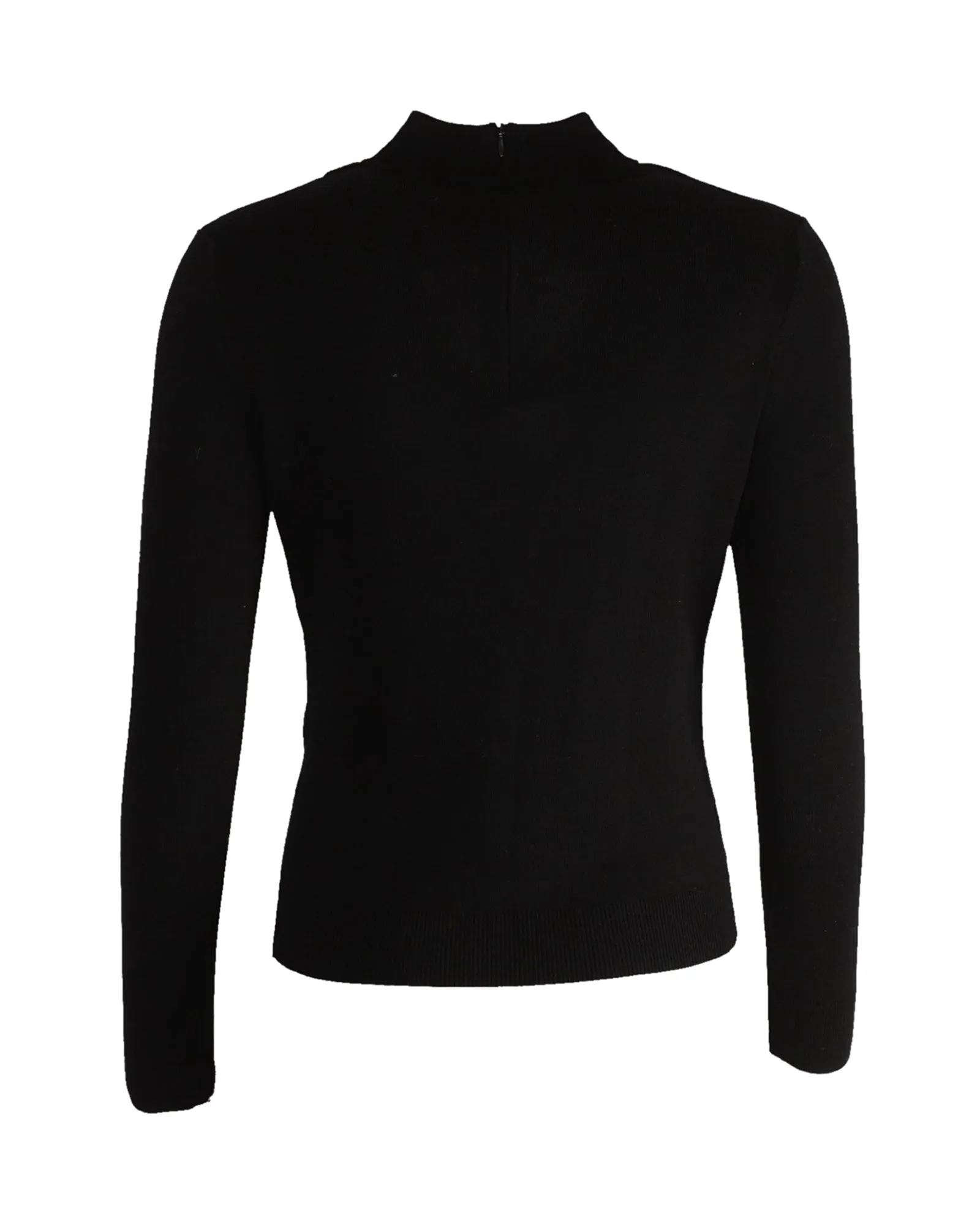 Michael Kors Cutout Long Sleeve Top in Black Wool