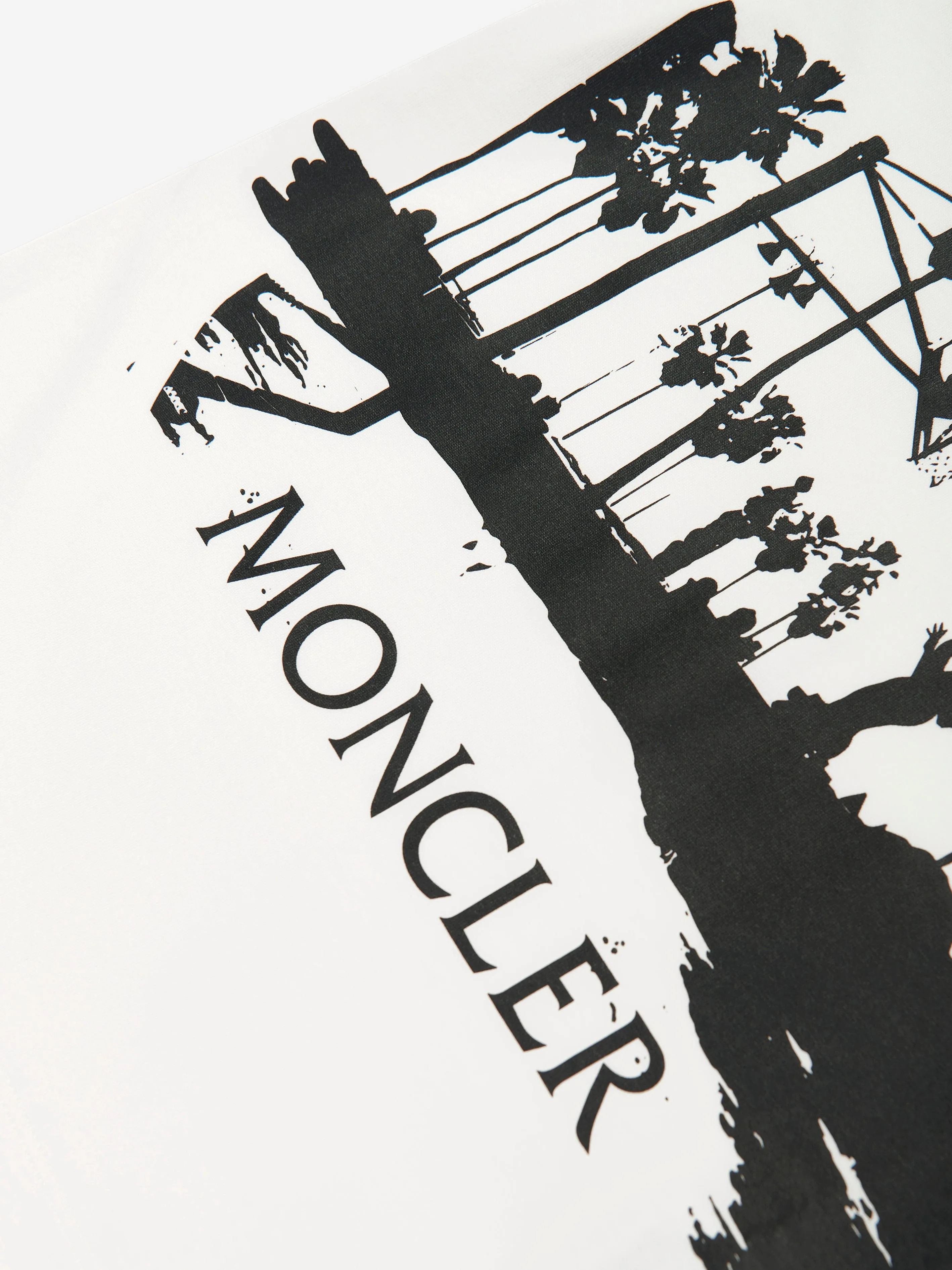 Moncler Enfant Boys Graphic Basketball Print T-Shirt in White