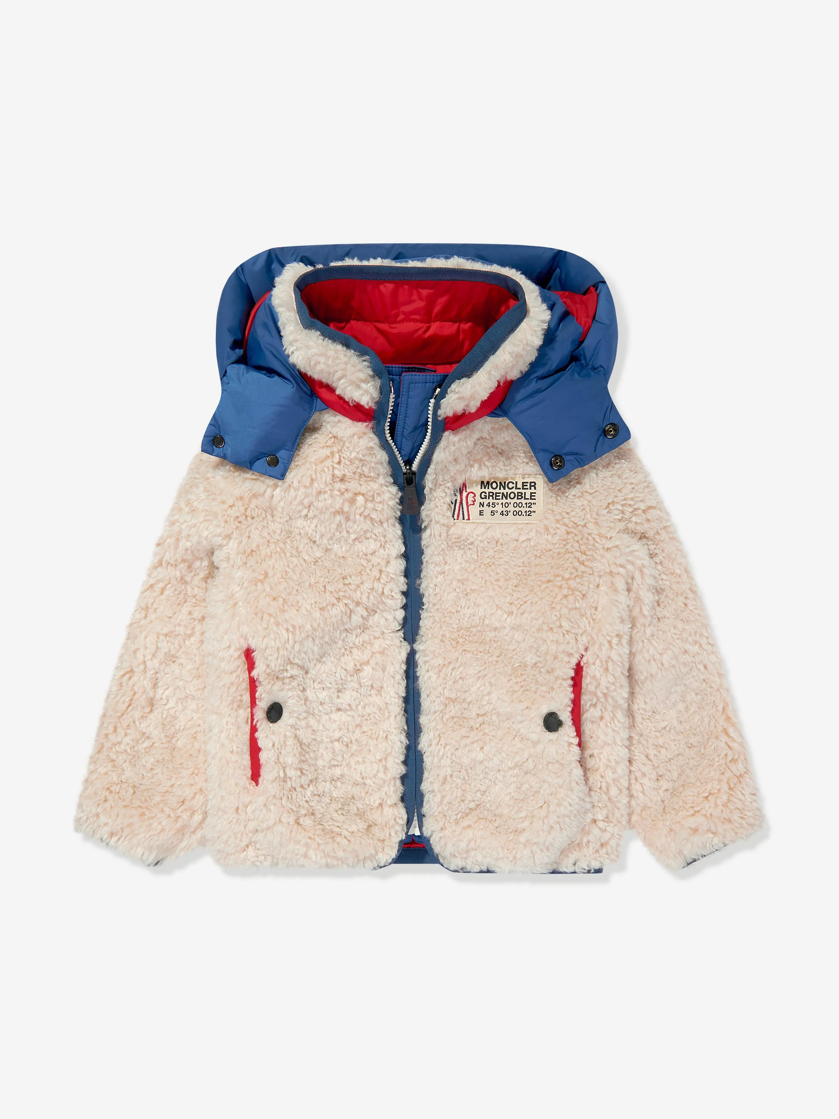 Moncler Enfant Boys Grenoble Fleece Zip Up Cardigan in Beige