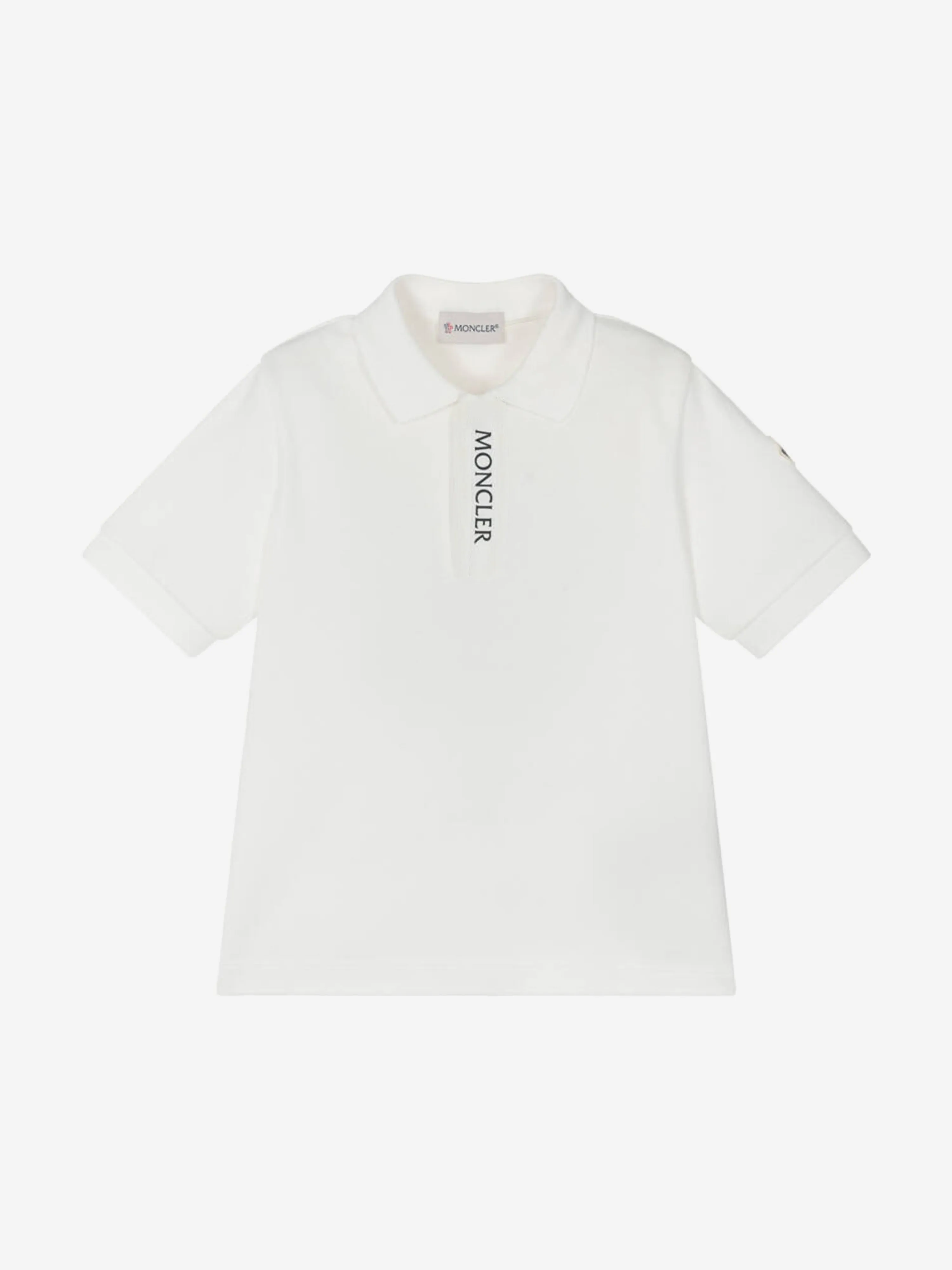 Moncler Enfant Boys Logo Polo Shirt in White
