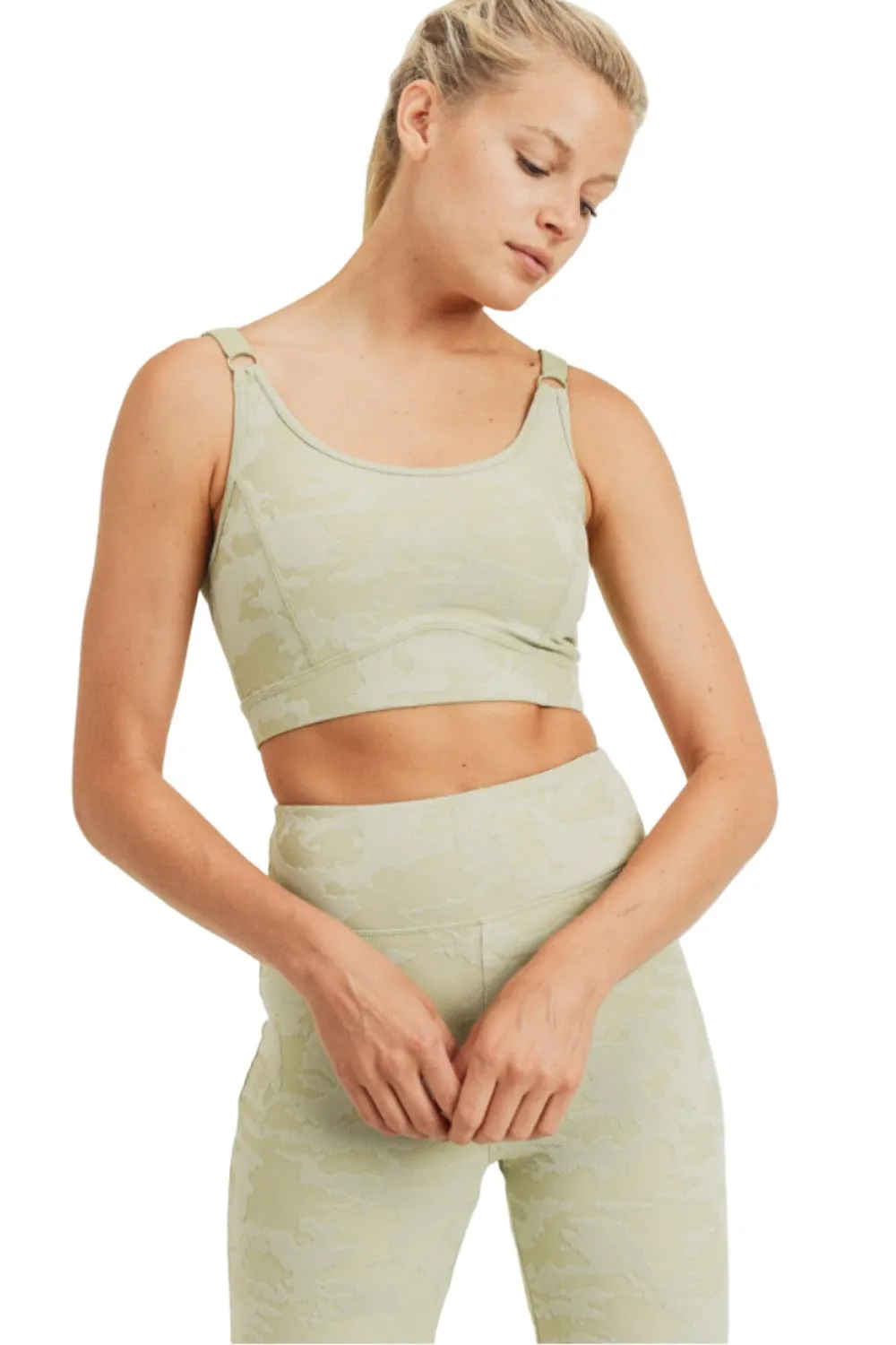 Mono B Camo Jacquard TACTEL? Sports Bra AT8034