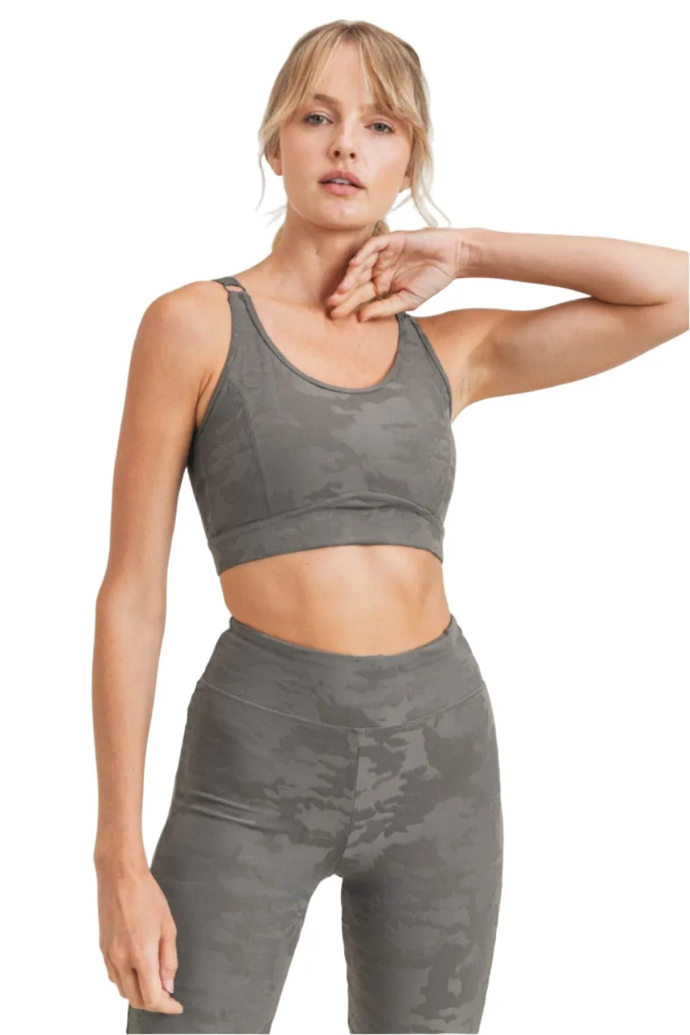 Mono B Camo Jacquard TACTEL? Sports Bra AT8034