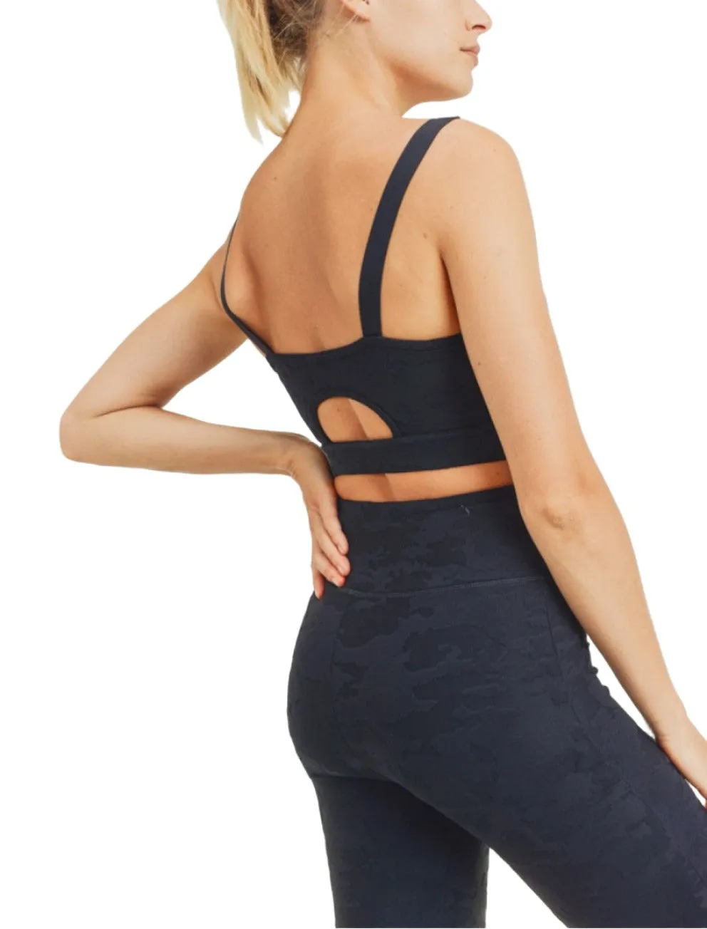 Mono B Camo Jacquard TACTEL? Sports Bra AT8034