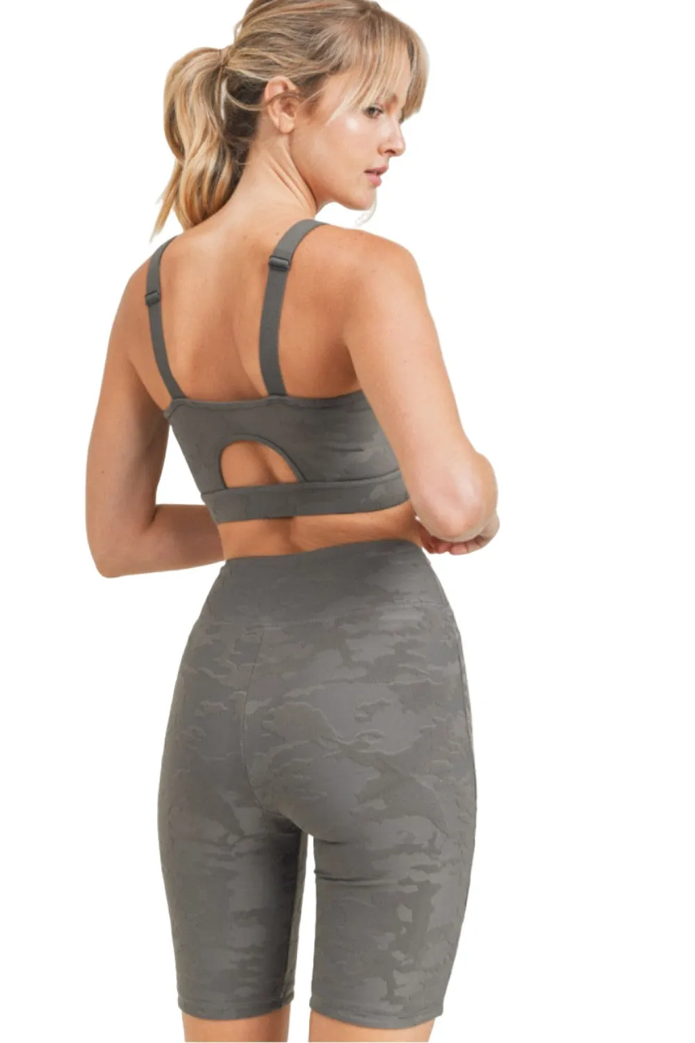 Mono B Camo Jacquard TACTEL? Sports Bra AT8034