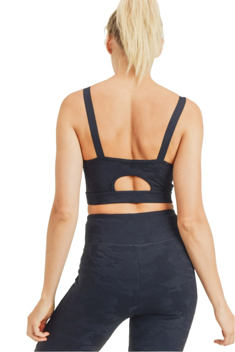 Mono B Camo Jacquard TACTEL? Sports Bra AT8034