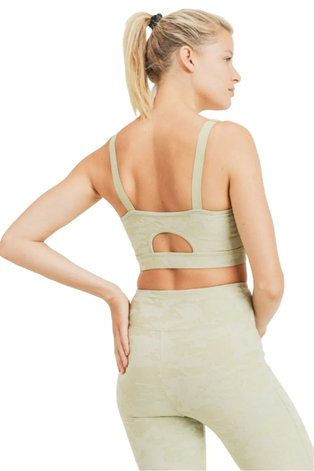 Mono B Camo Jacquard TACTEL? Sports Bra AT8034