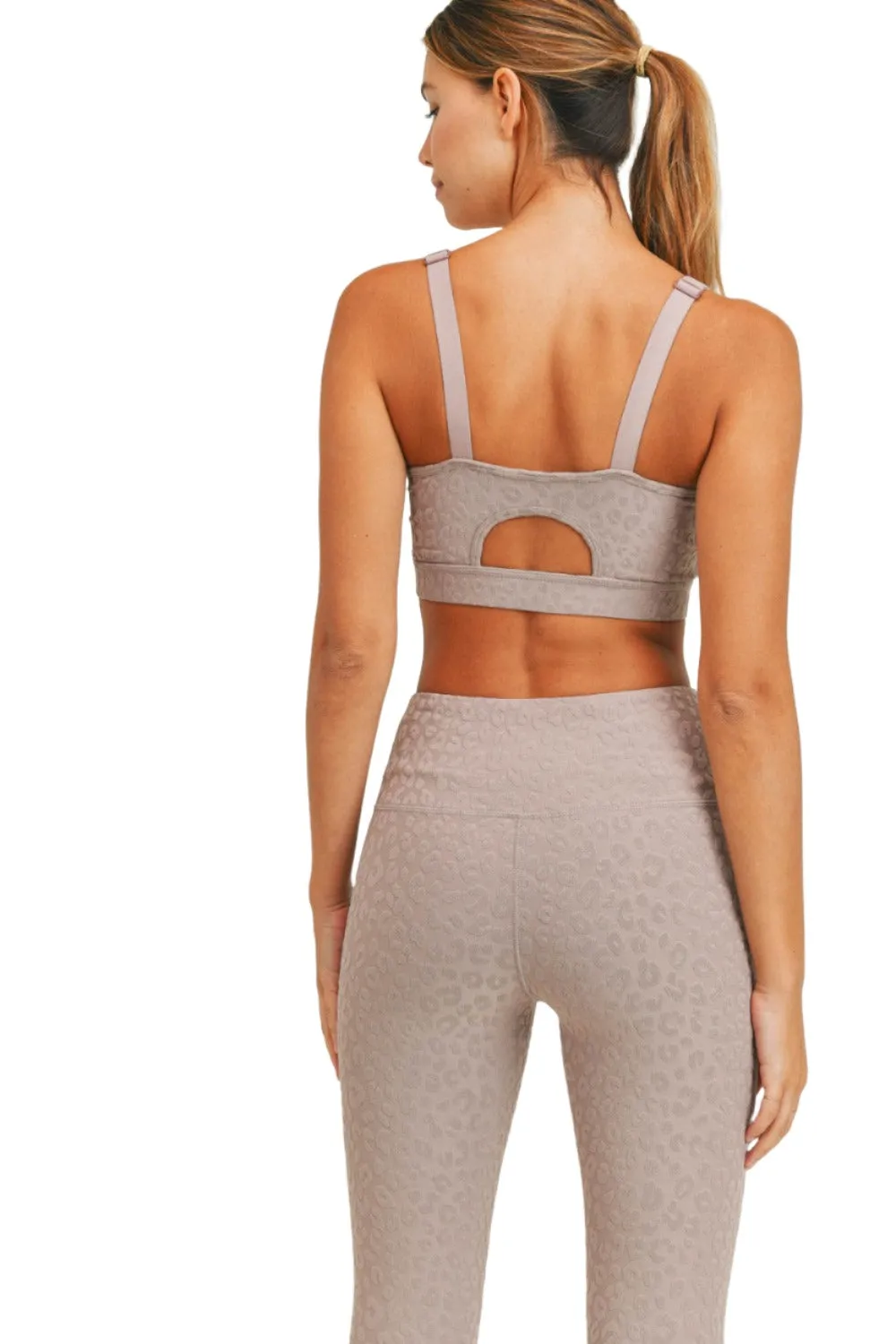 Mono B Leopard Jacquard TACTEL? Sports Bra AT8031