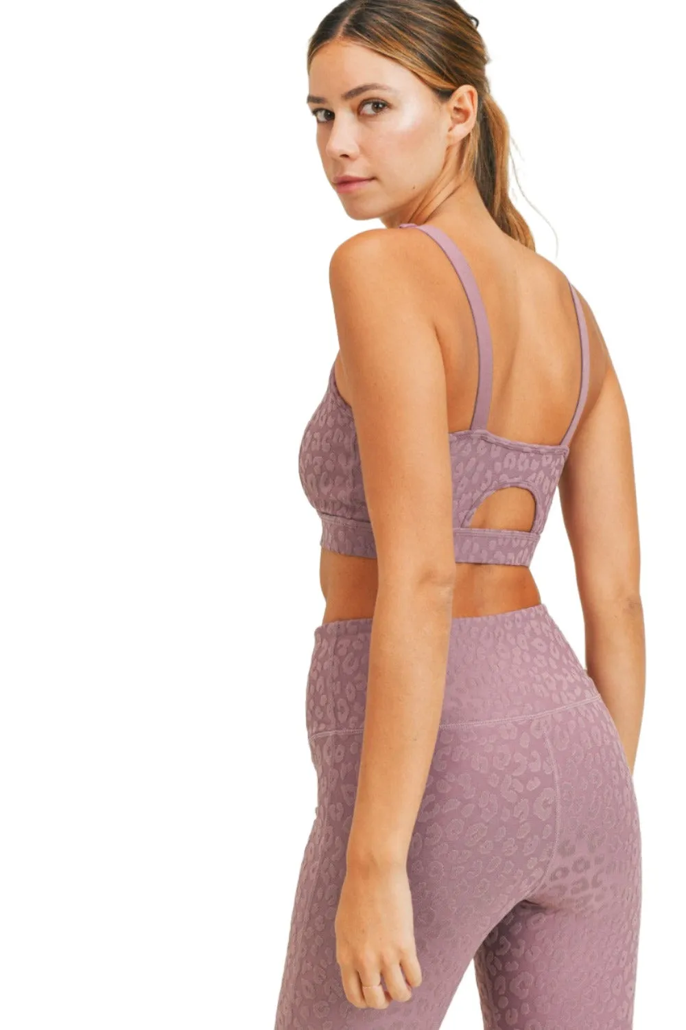 Mono B Leopard Jacquard TACTEL? Sports Bra AT8031