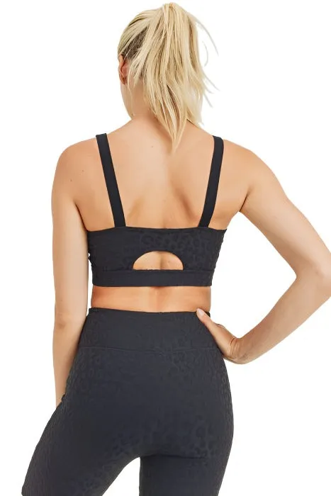 Mono B Leopard Jacquard TACTEL? Sports Bra AT8031