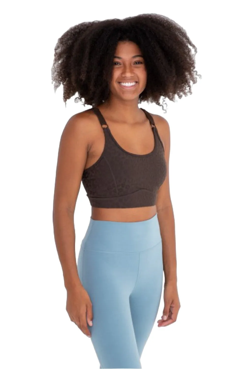 Mono B Leopard Jacquard TACTEL? Sports Bra AT8031