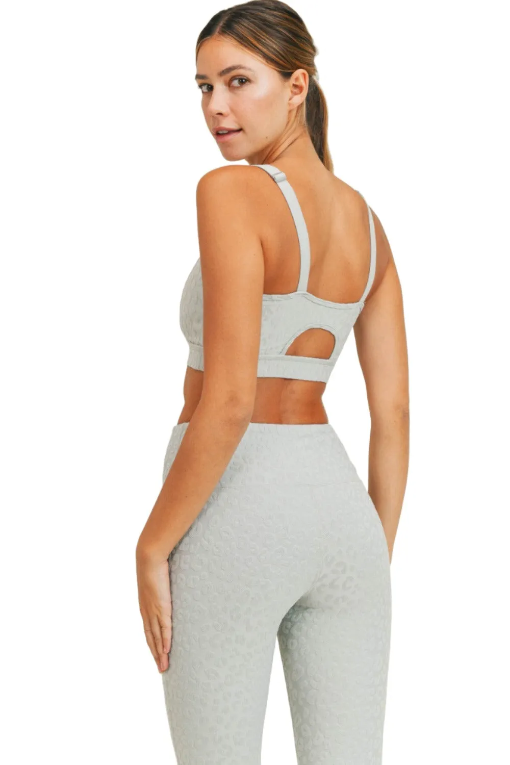 Mono B Leopard Jacquard TACTEL? Sports Bra AT8031