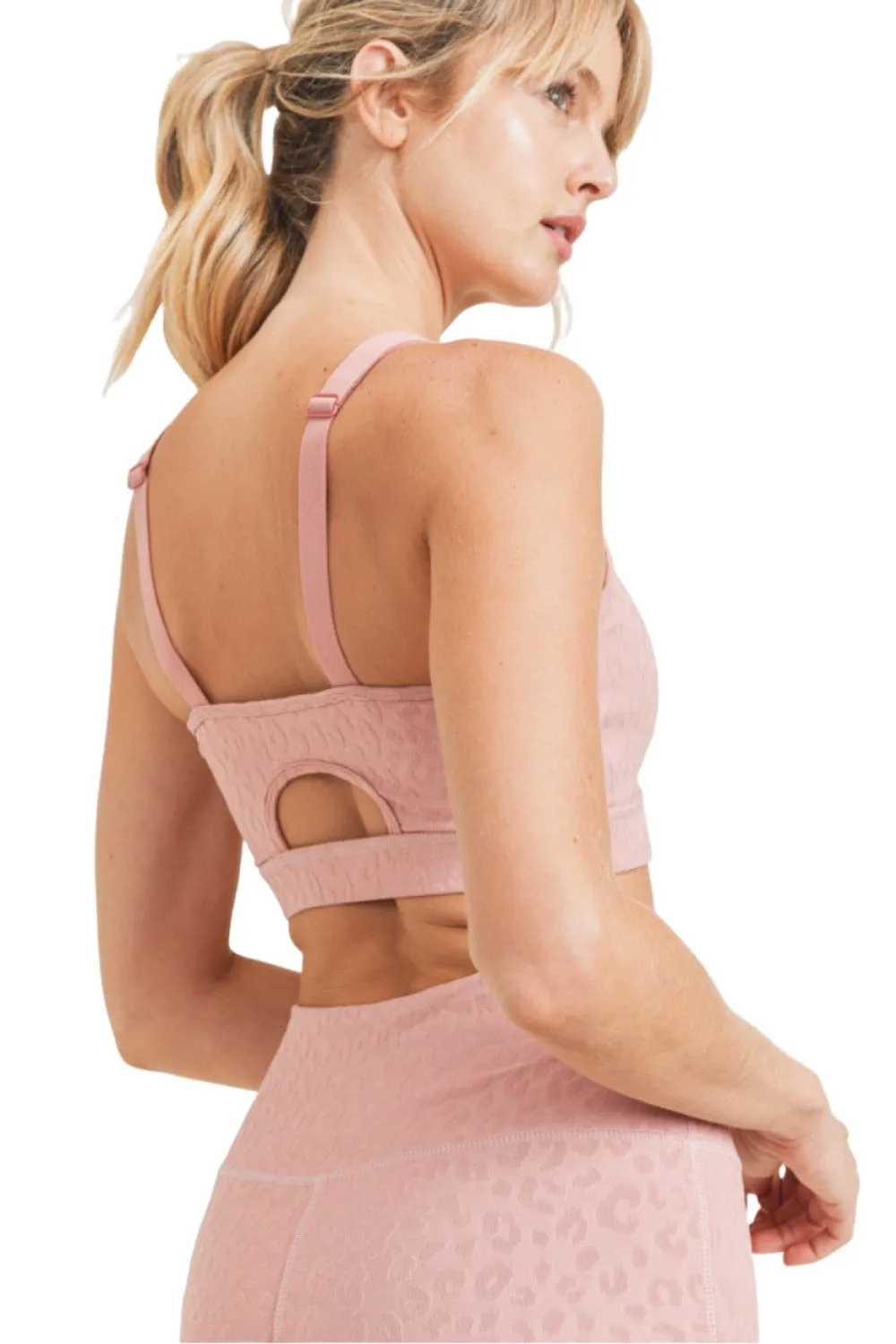 Mono B Leopard Jacquard TACTEL? Sports Bra AT8031