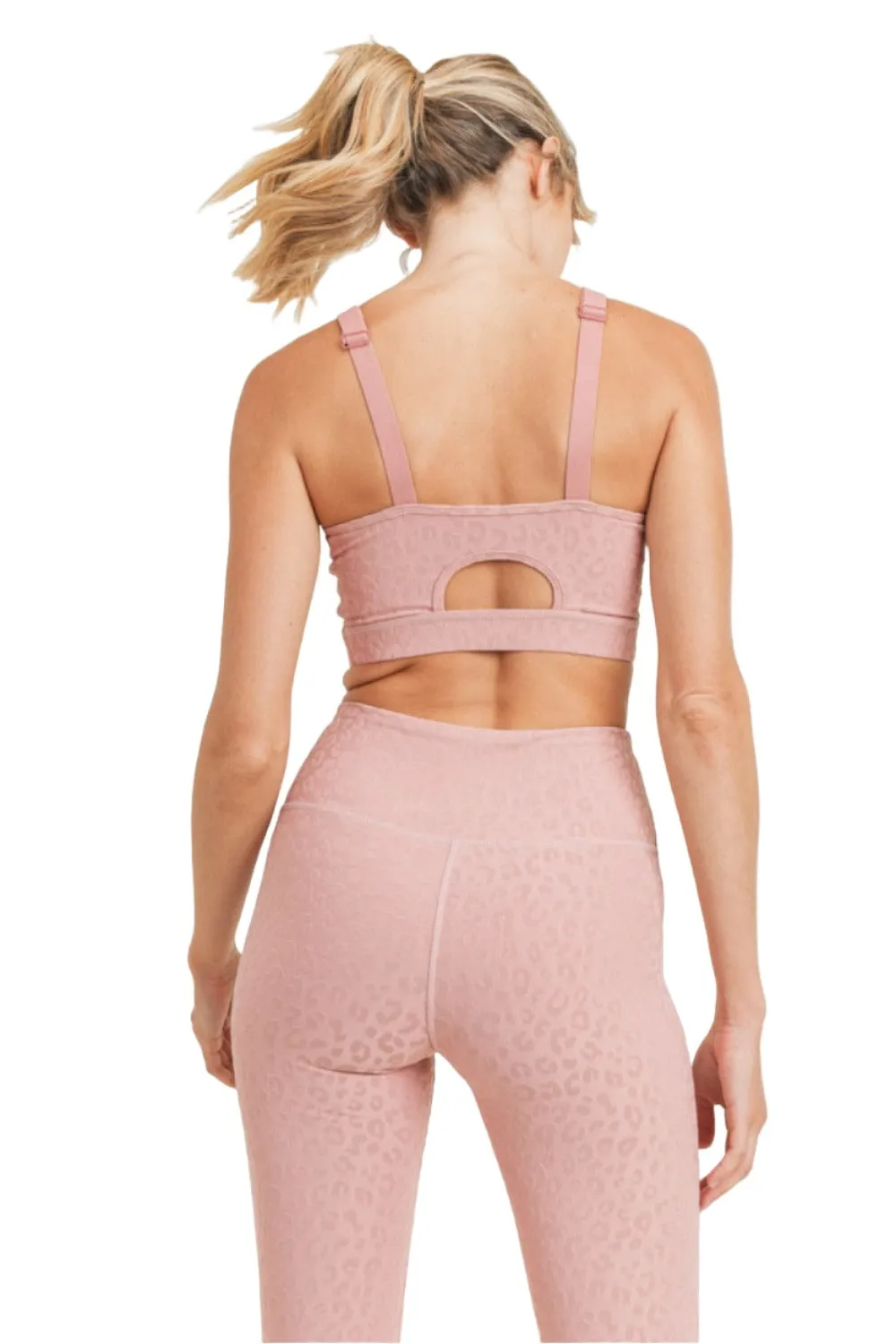 Mono B Leopard Jacquard TACTEL? Sports Bra AT8031