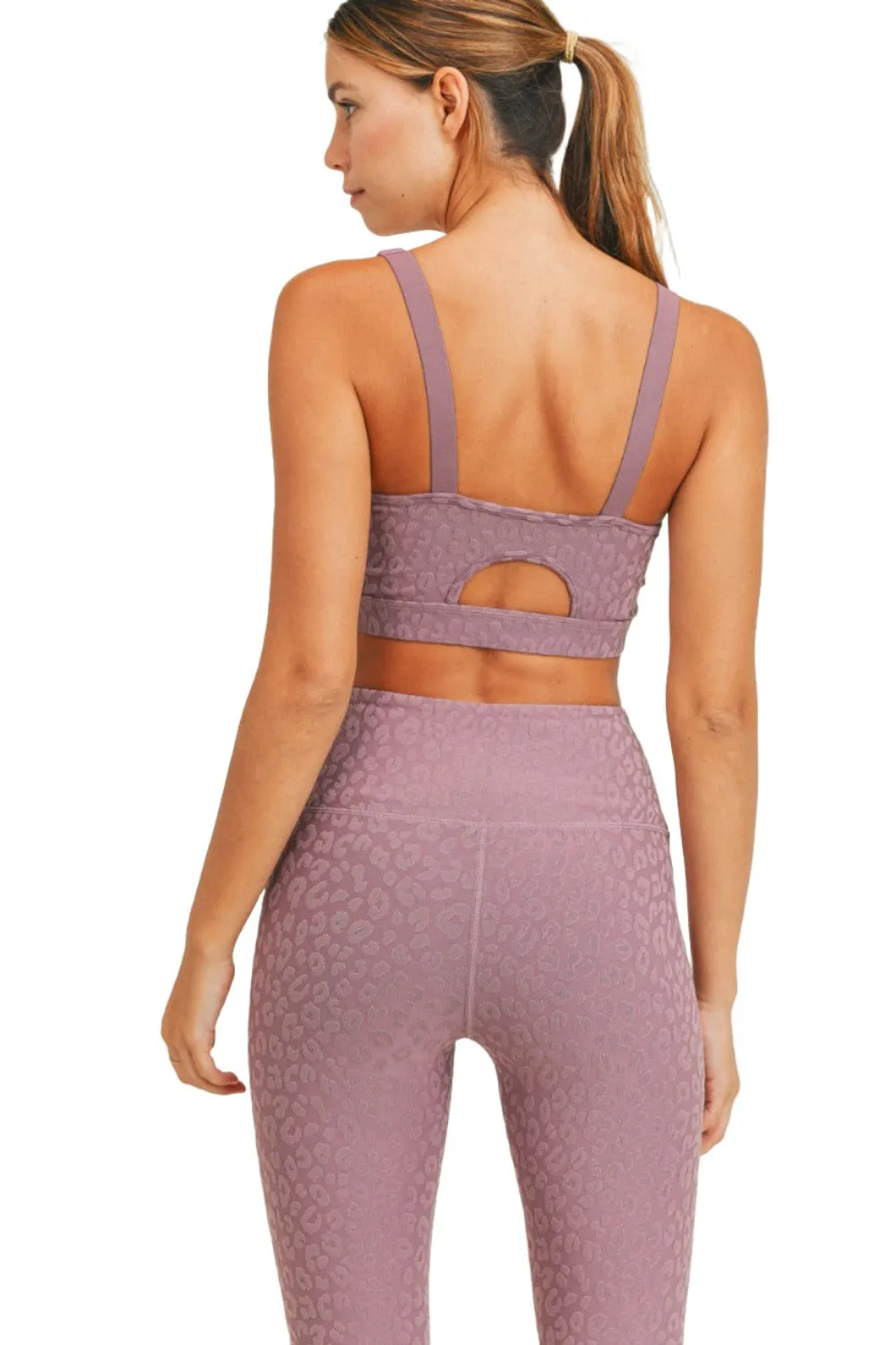 Mono B Leopard Jacquard TACTEL? Sports Bra AT8031