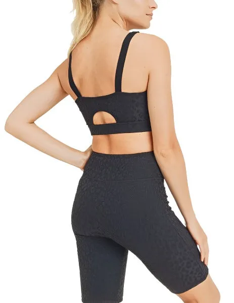 Mono B Leopard Jacquard TACTEL? Sports Bra AT8031