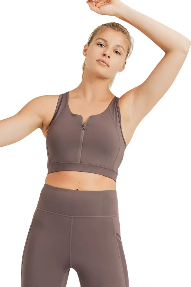 Mono B Zip Front Bra Top AT8004