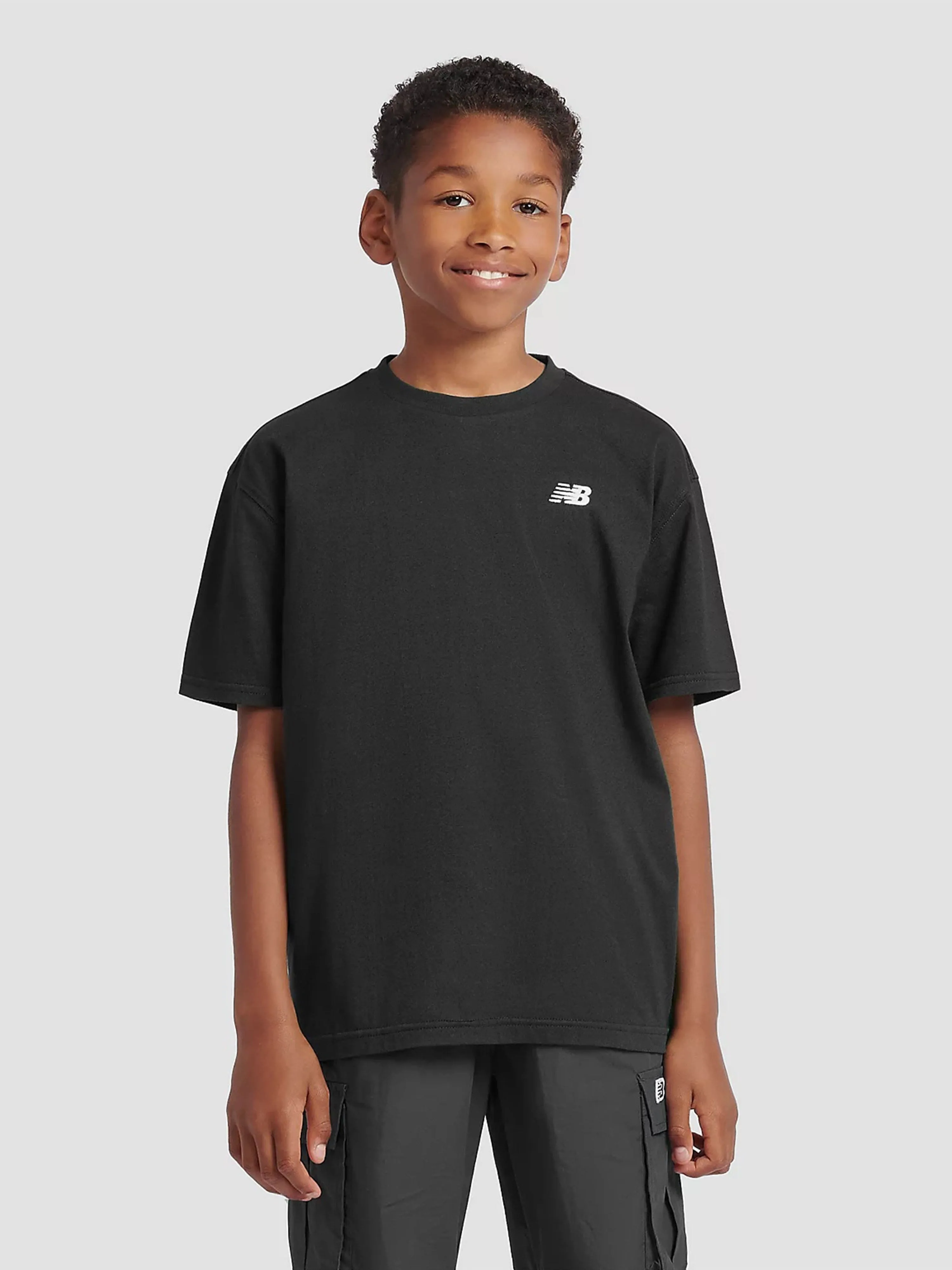 New Balance Boys Small Logo Jersey T-Shirt in Black