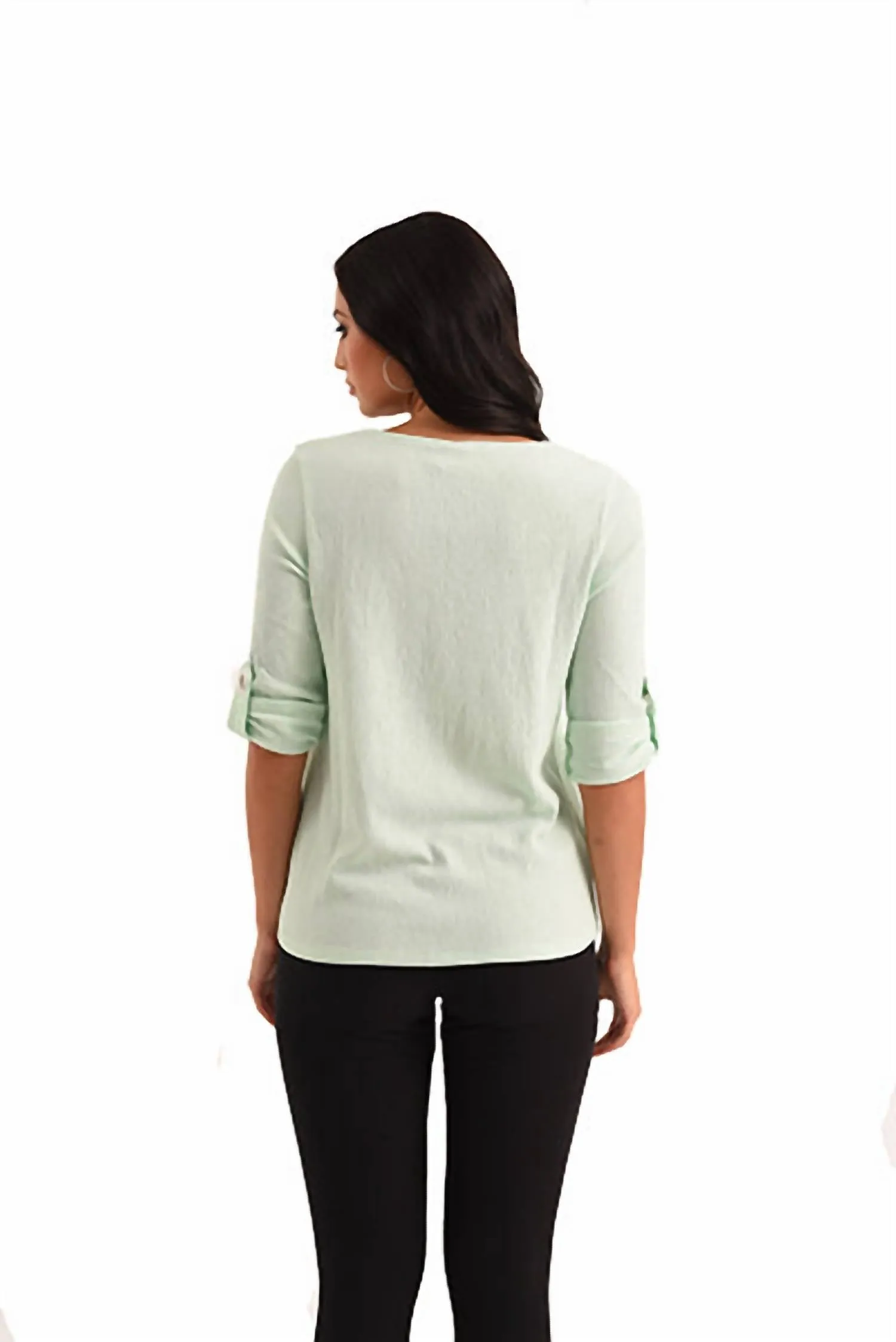 Nina Grommet 3/4 Top In Mint