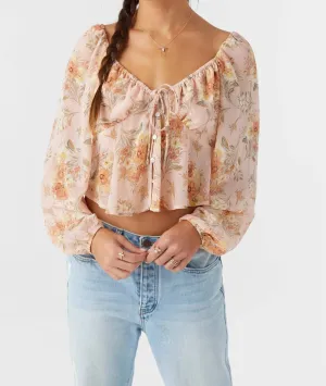 Noa Naya Floral Long Sleeve Top In Rose Dust