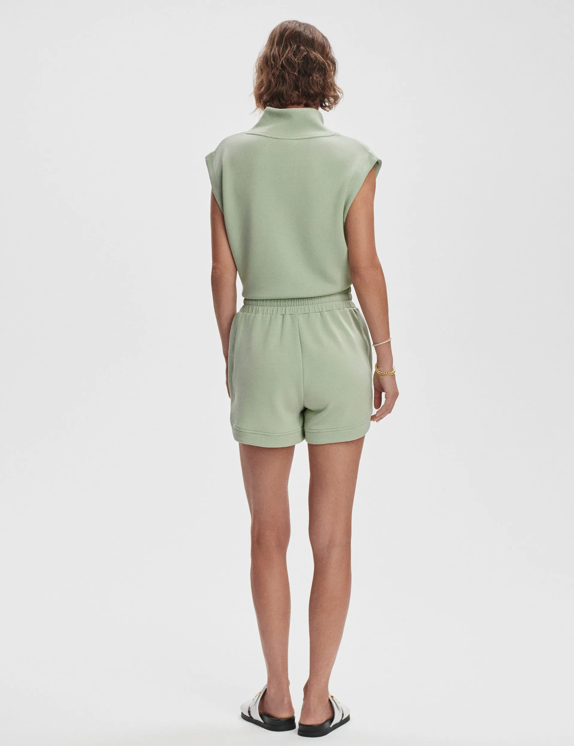 Ollie High Waisted Short 3.5" - Snow Sage