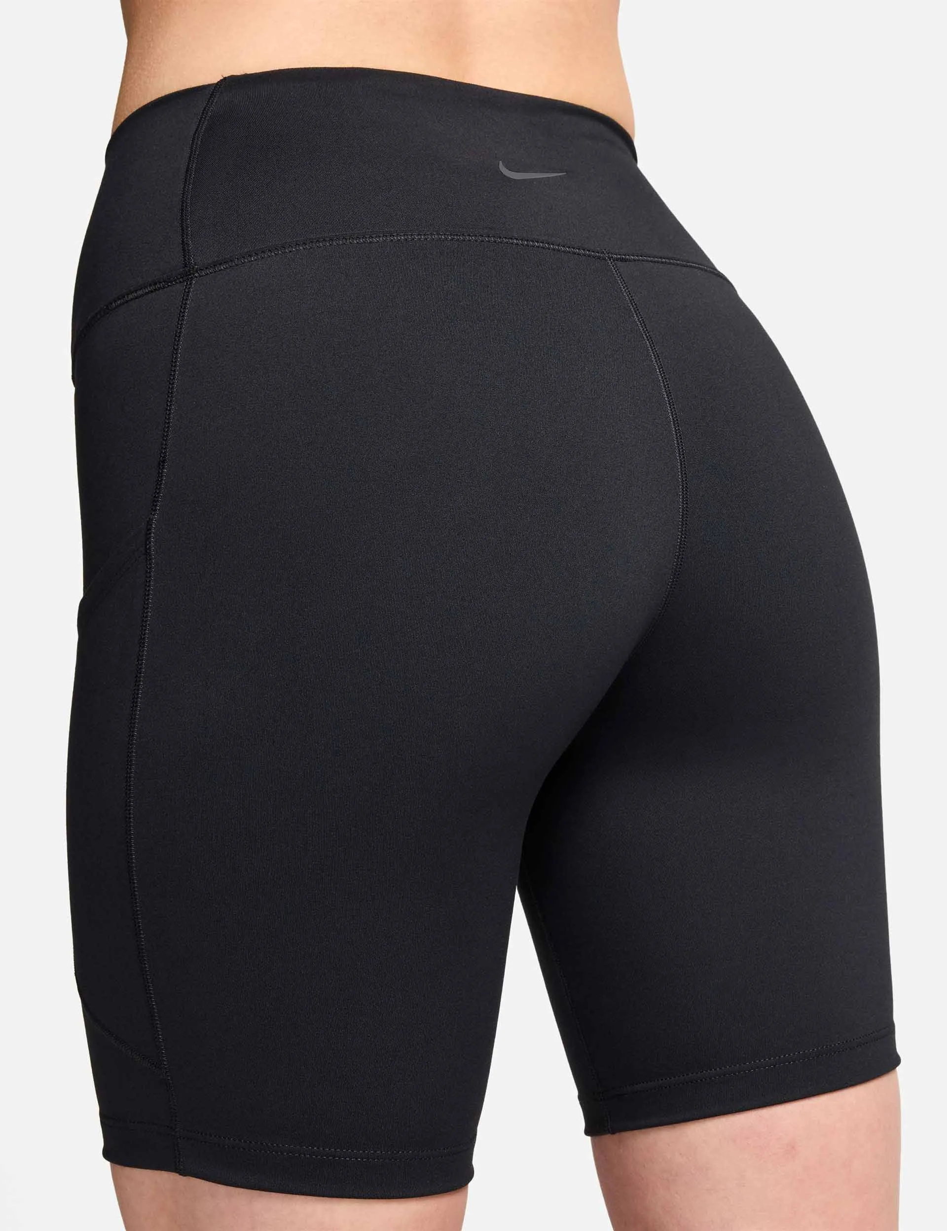One High Waisted 8" Biker Shorts - Black