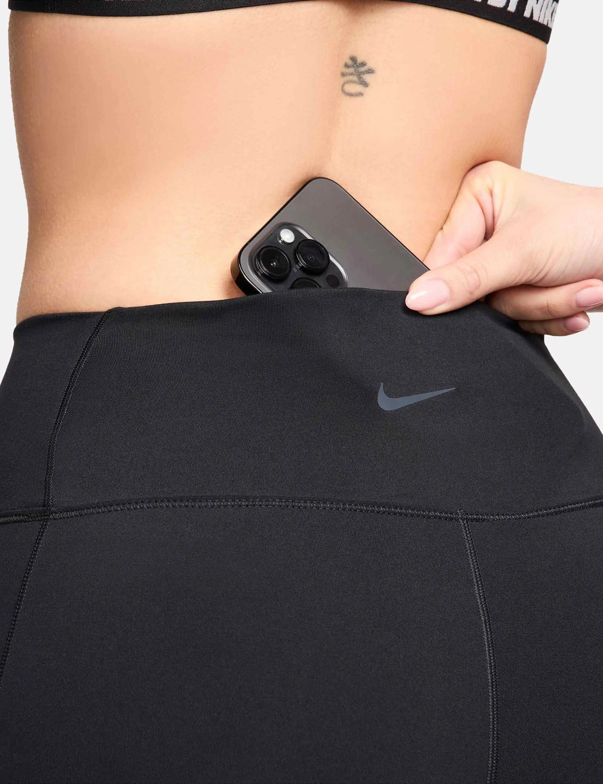 One High Waisted 8" Biker Shorts - Black
