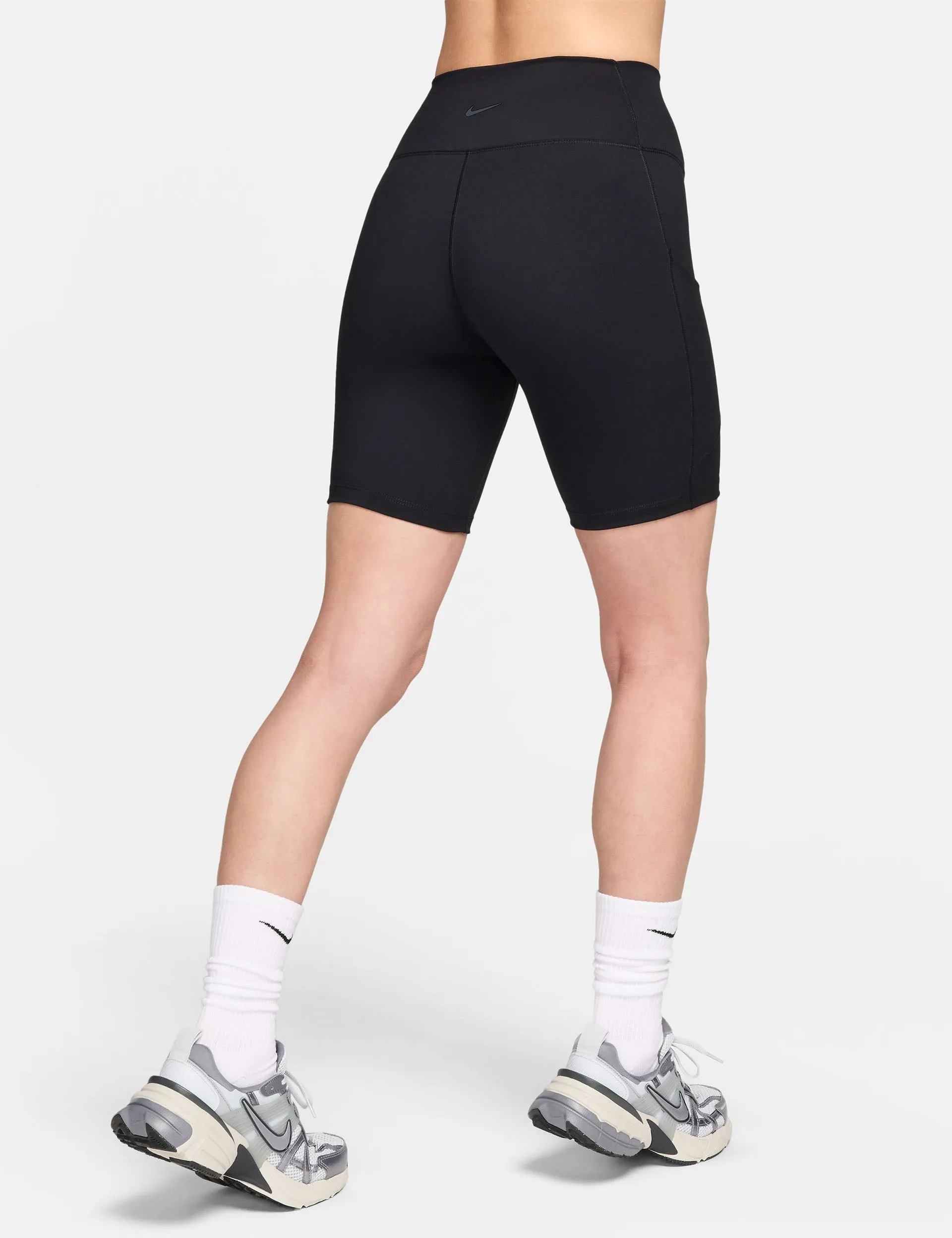 One High Waisted 8" Biker Shorts - Black
