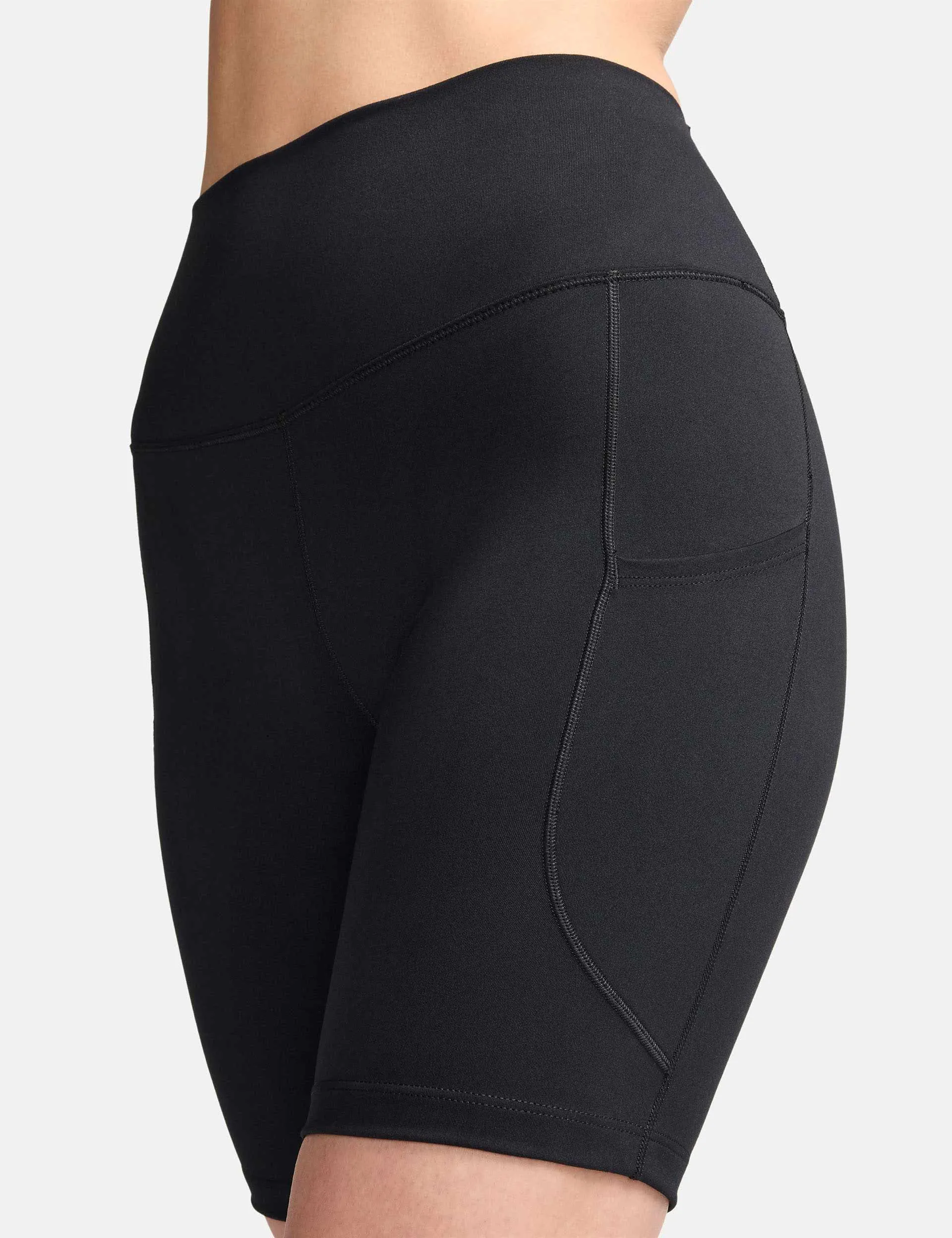 One High Waisted 8" Biker Shorts - Black