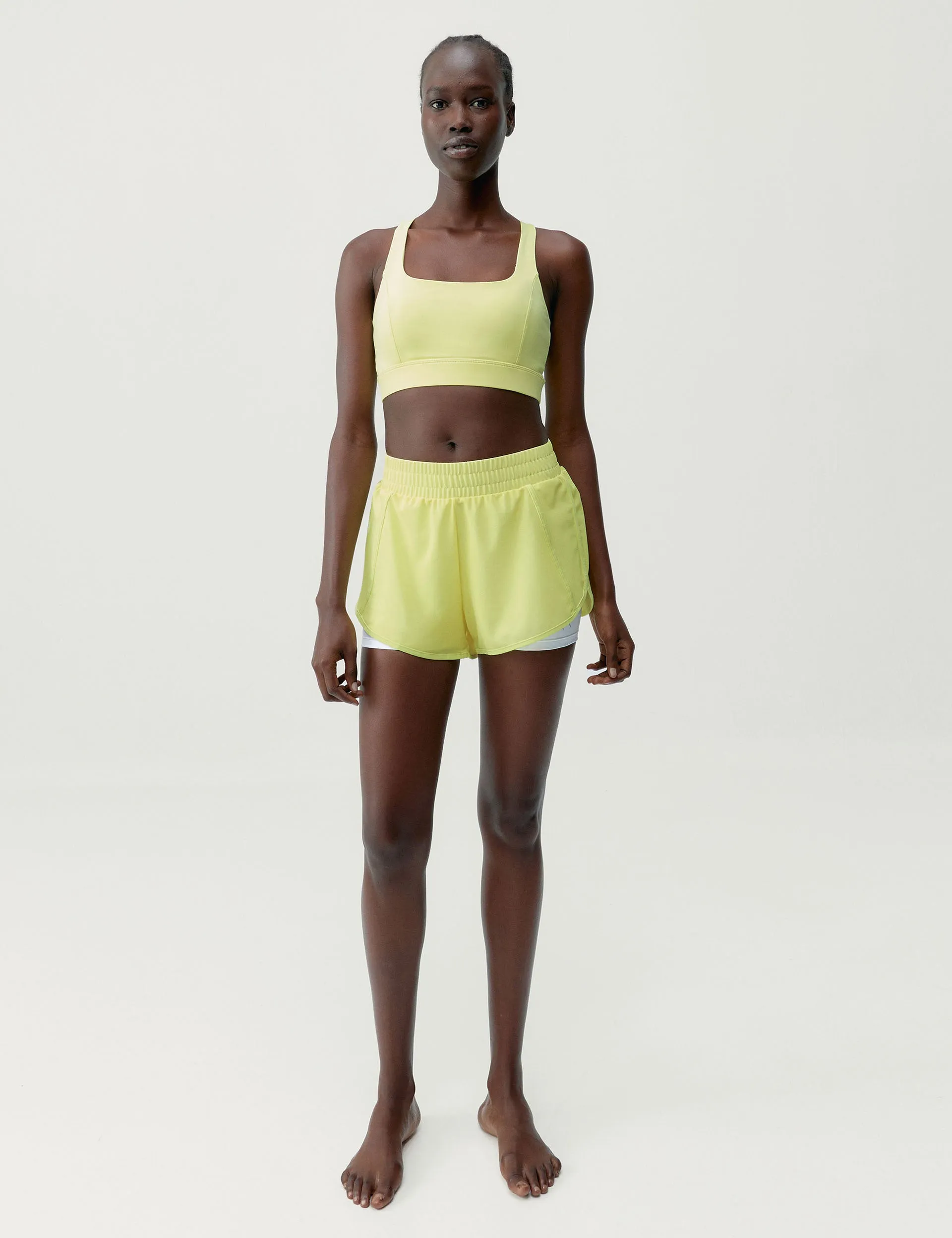 Padma Short 2.0 - Yellow Green/White
