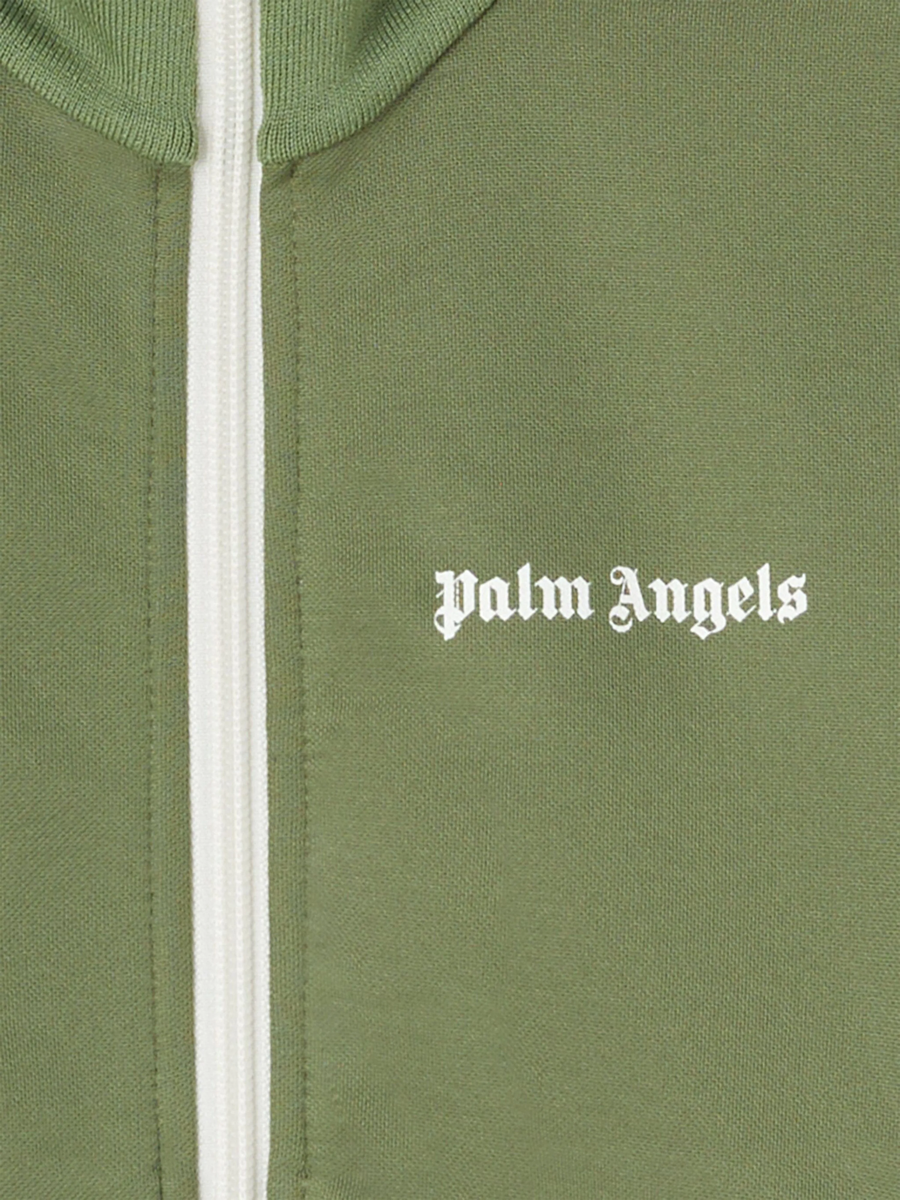 Palm Angels Boys Track Jacket in Green