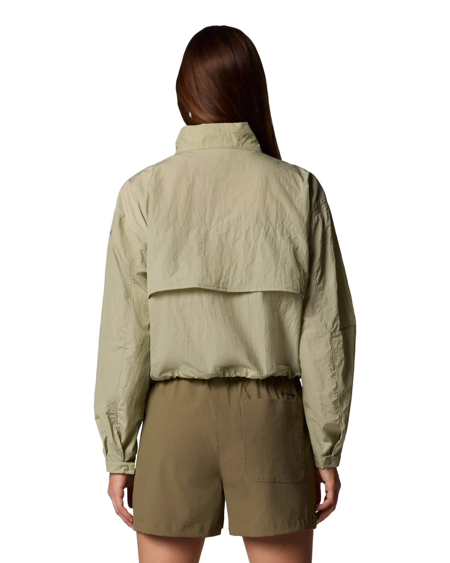 Paracutie Cropped Cargo Windbreaker Jacket in Safari
