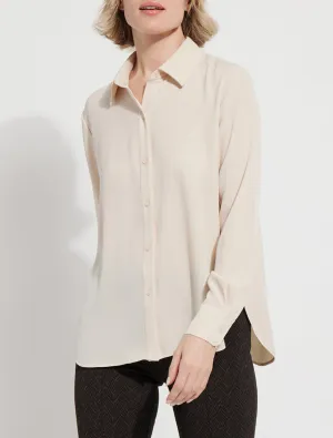 Parker Button Down Shirt In Light Almond