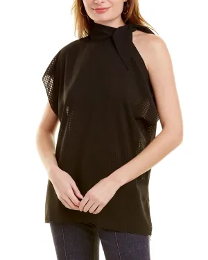 Pearl by Lela Rose Sheer Check Top