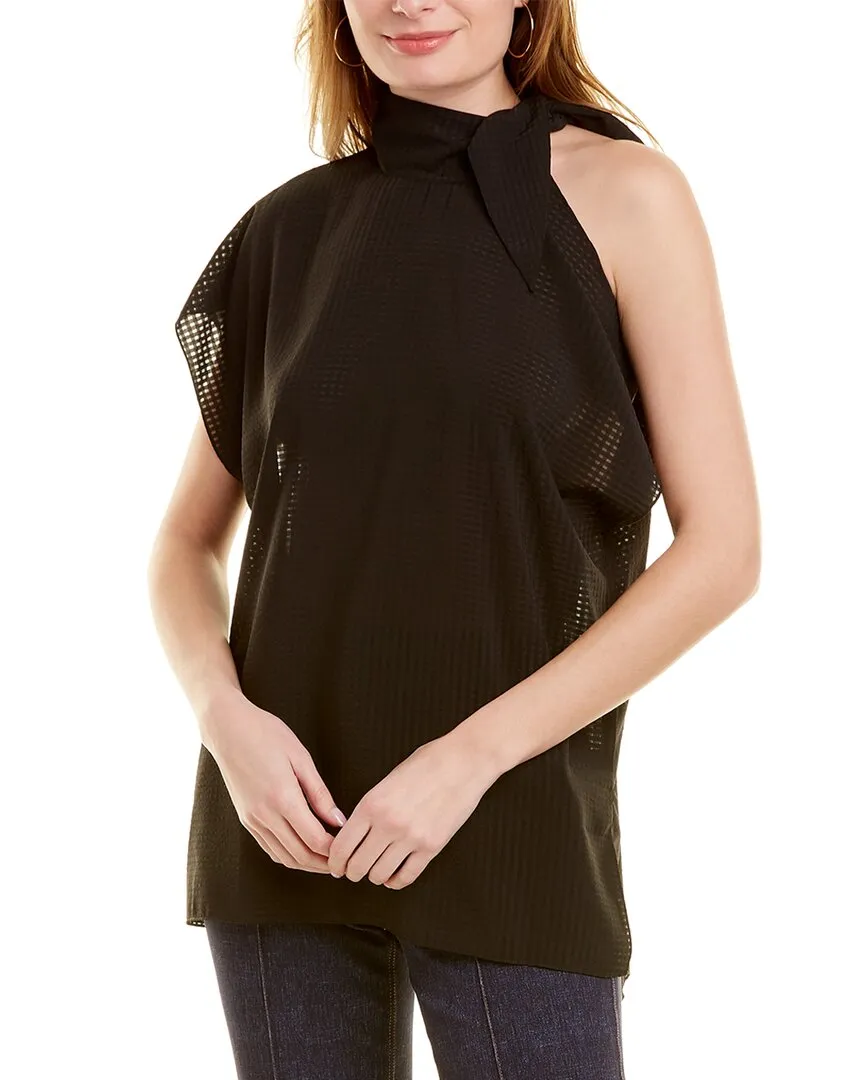 Pearl by Lela Rose Sheer Check Top
