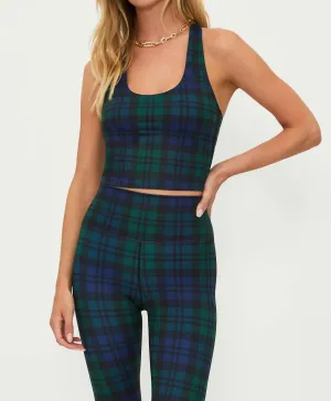 Performance Bra Yara Top In Winter Green Plaid