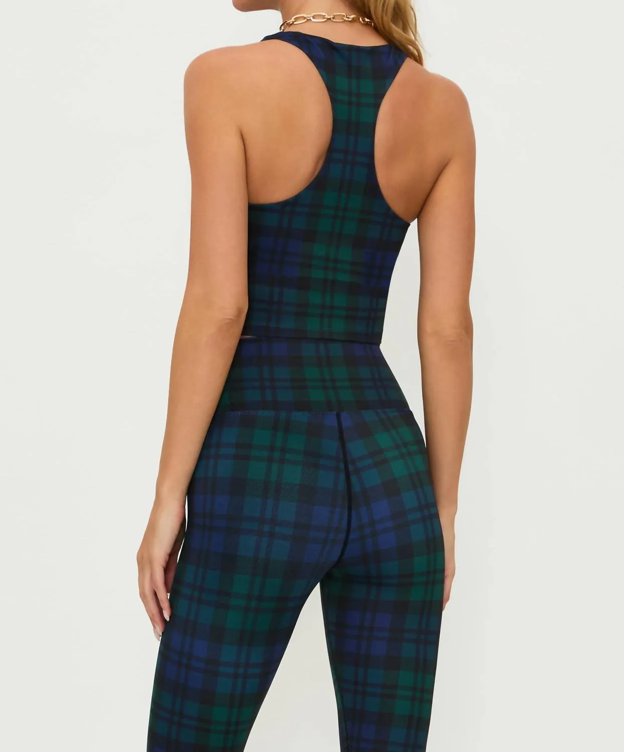 Performance Bra Yara Top In Winter Green Plaid