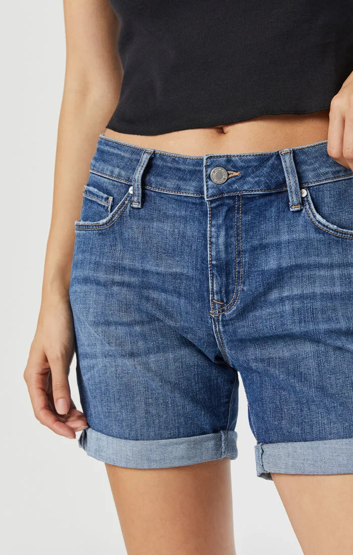 PIXIE MID INDIGO ORGANIC BLUE SHORTS Mavi Clothing