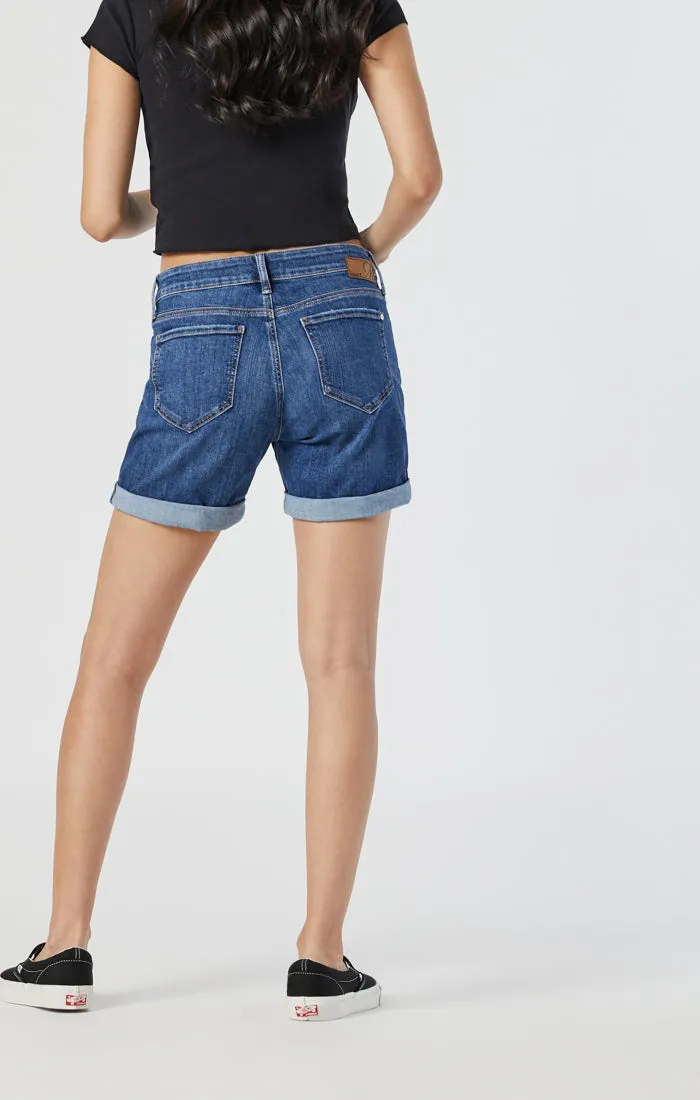 PIXIE MID INDIGO ORGANIC BLUE SHORTS Mavi Clothing