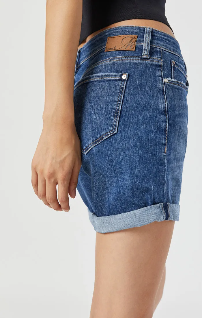 PIXIE MID INDIGO ORGANIC BLUE SHORTS Mavi Clothing