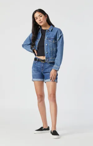 PIXIE MID INDIGO ORGANIC BLUE SHORTS Mavi Clothing