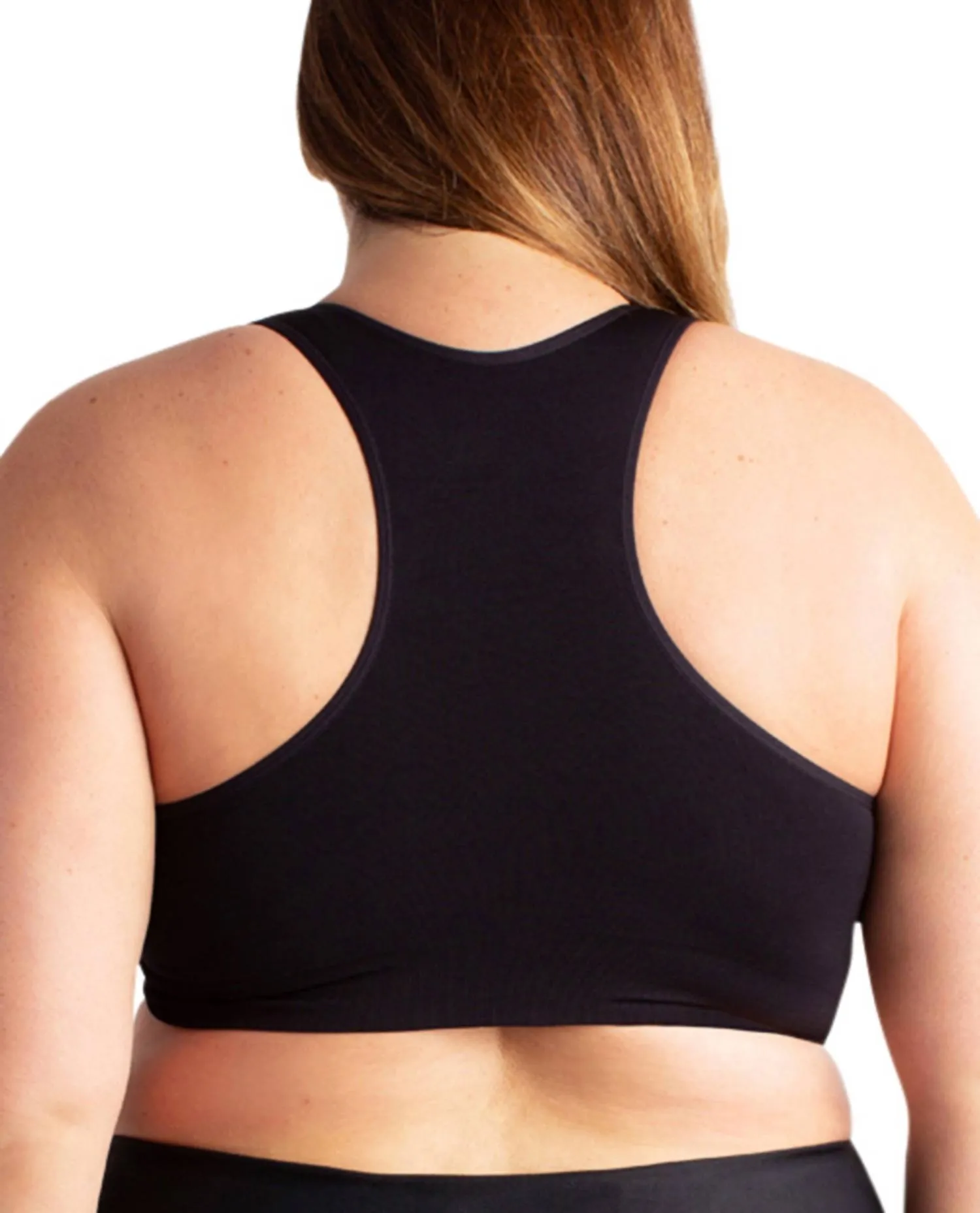 Plus Size Seamless Sports Bra In Black