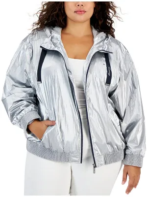 Plus Womens Logo Nylon Windbreaker Jacket