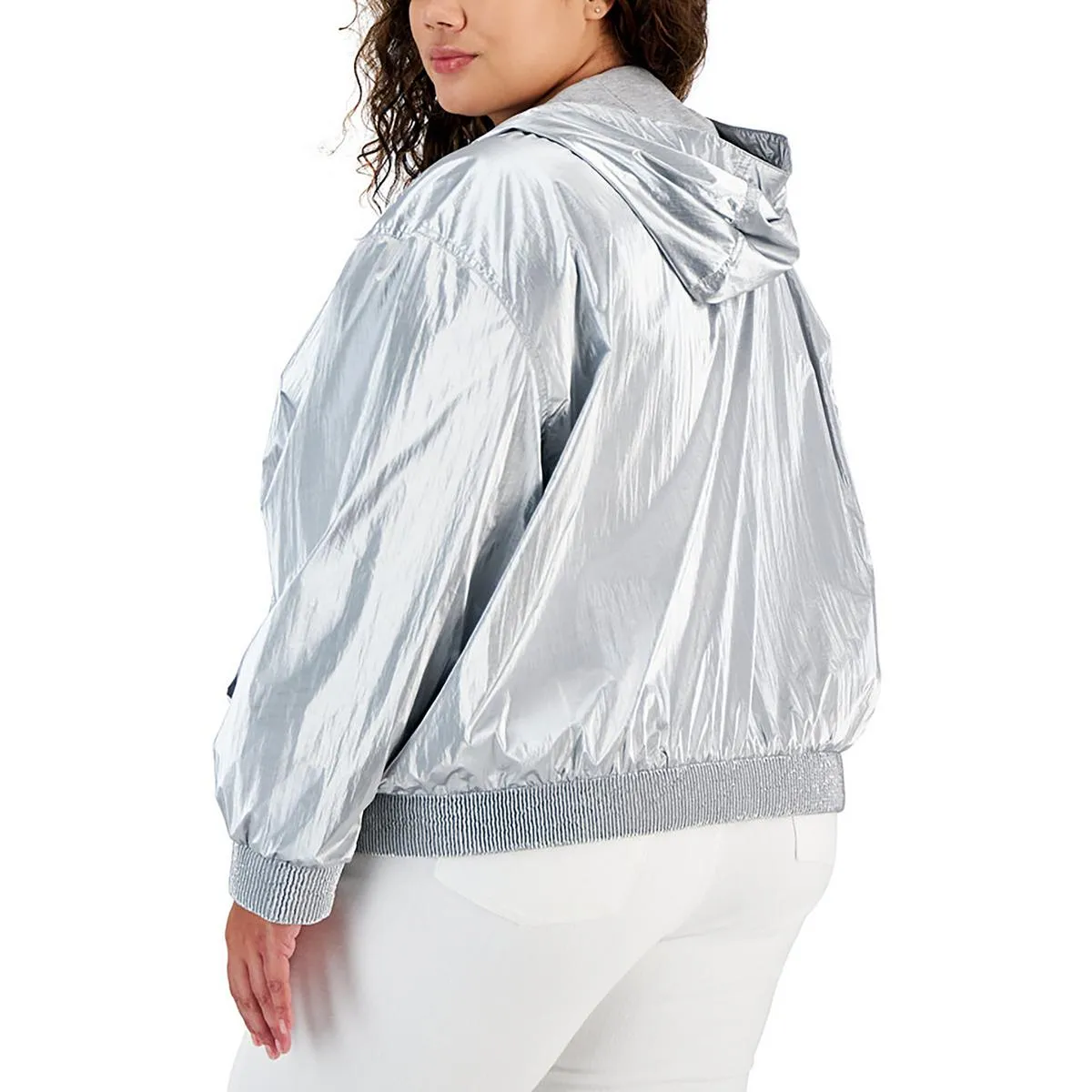 Plus Womens Logo Nylon Windbreaker Jacket